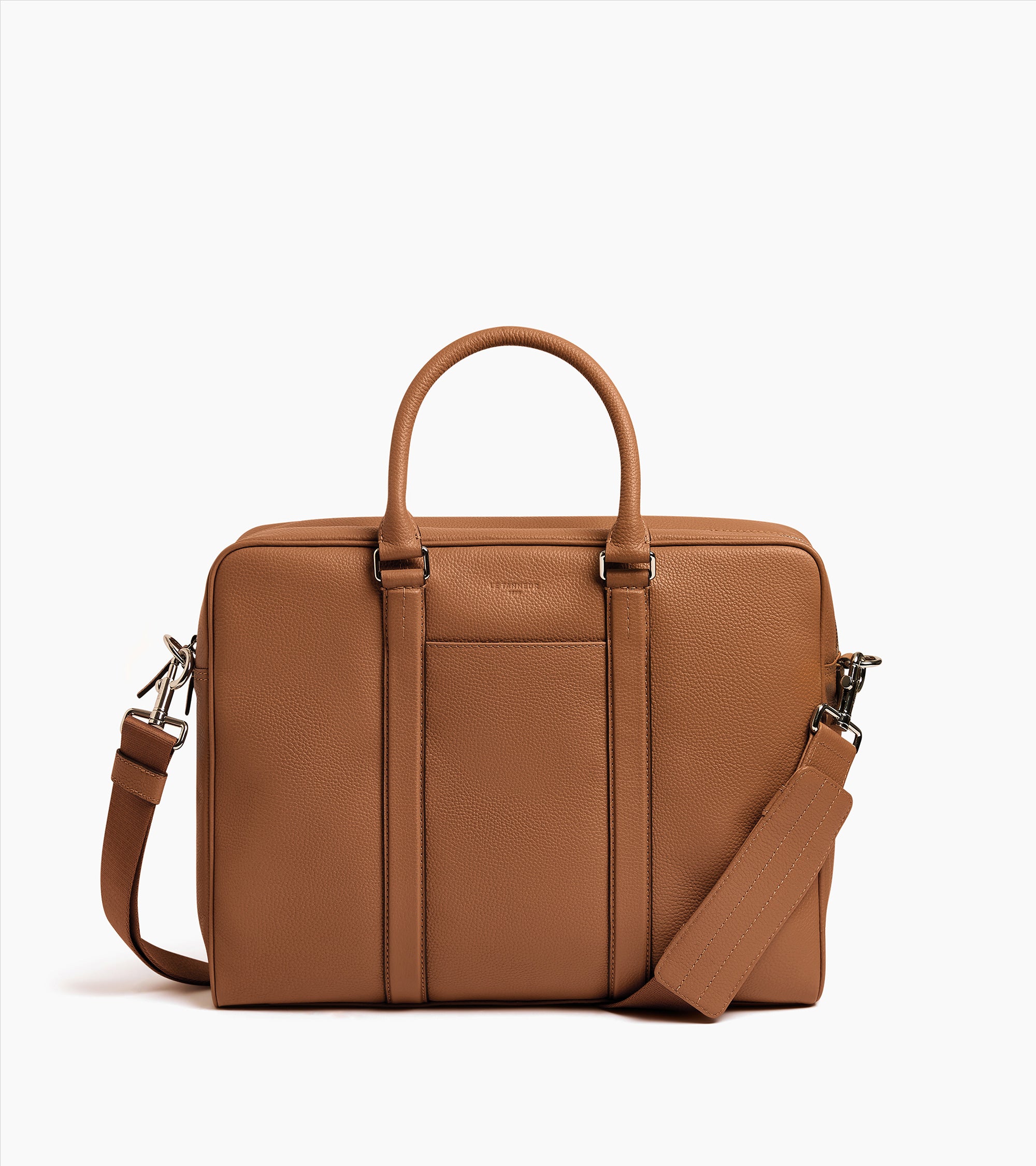 Charles 15" briefcase in grained leather medium size
