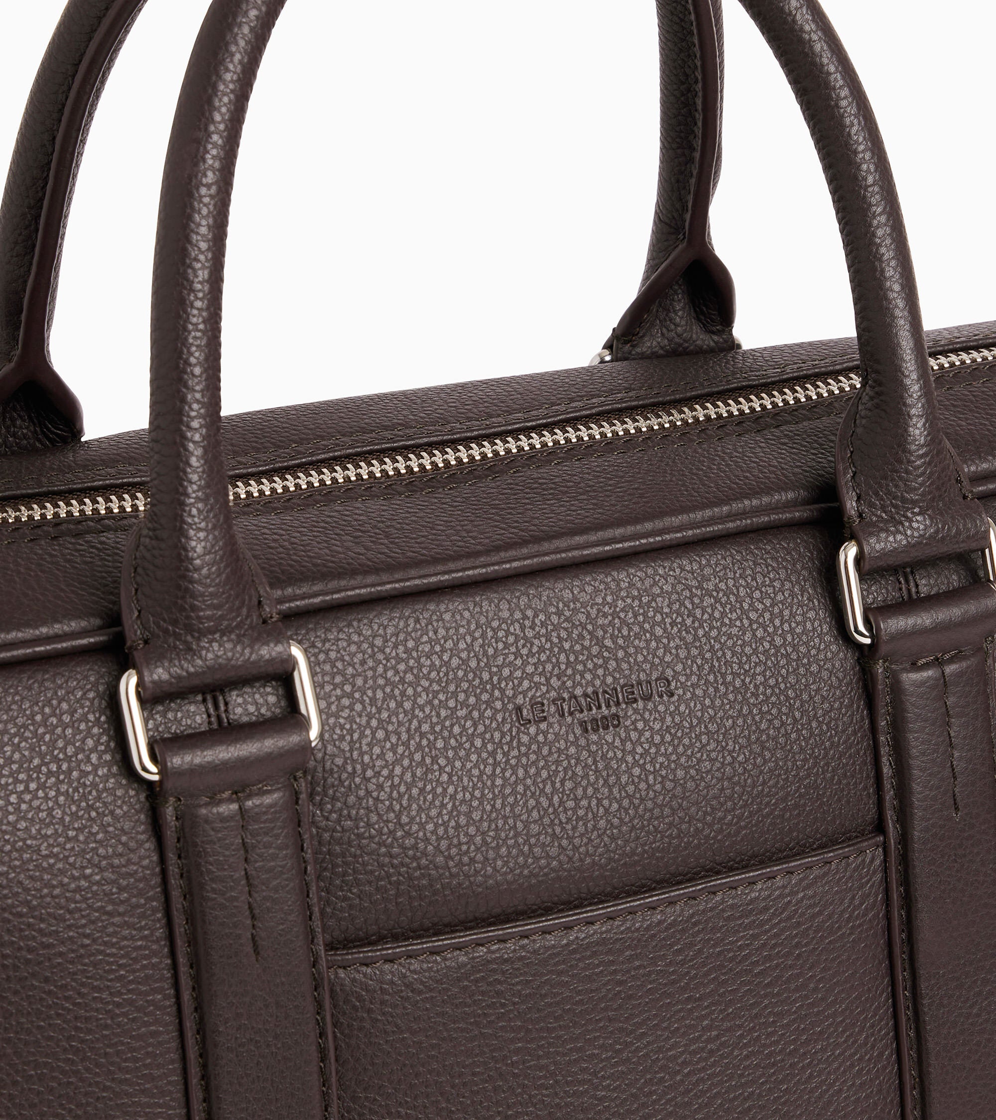 Charles 15" briefcase in grained leather medium size