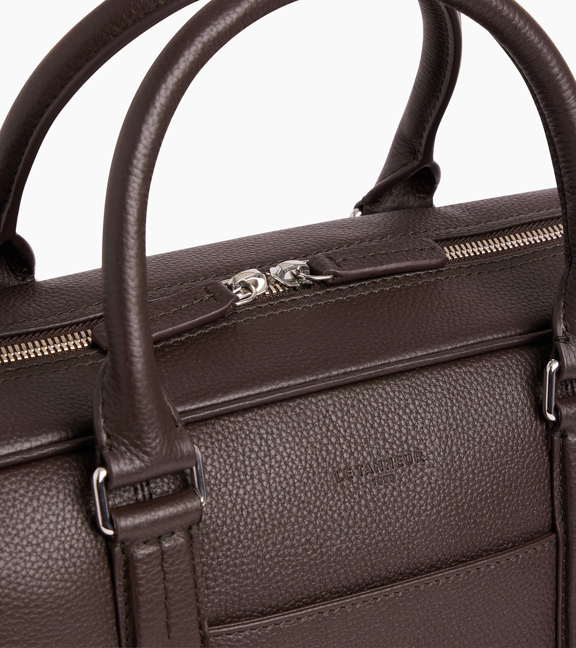 Charles 15" briefcase in grained leather large size
