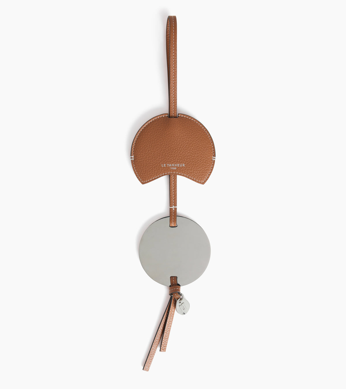 Miroir charms en cuir grainé
