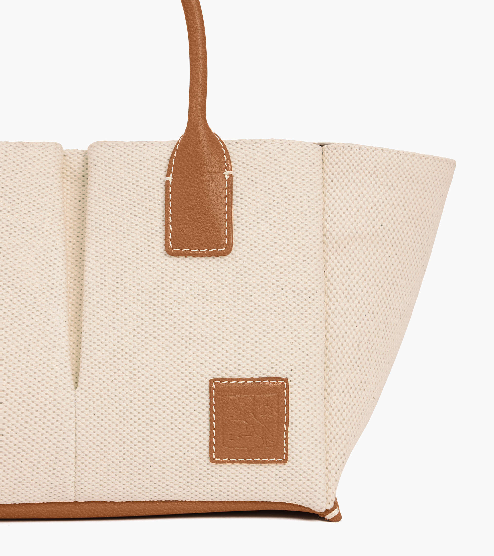 Bolso pequeño Elena en lona de algodón y cuero granulado