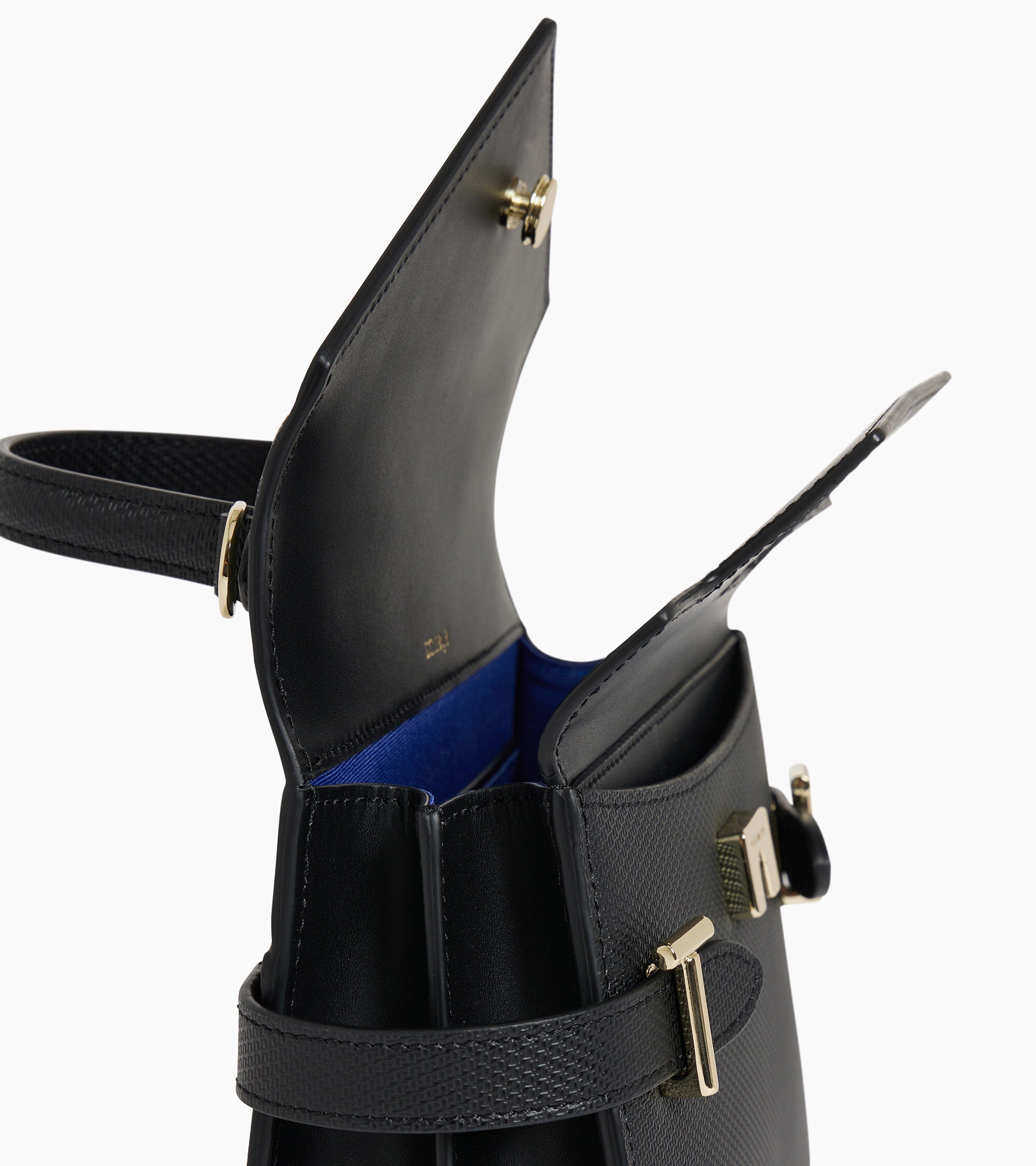 Emilie small double flap handbag in T signature leather