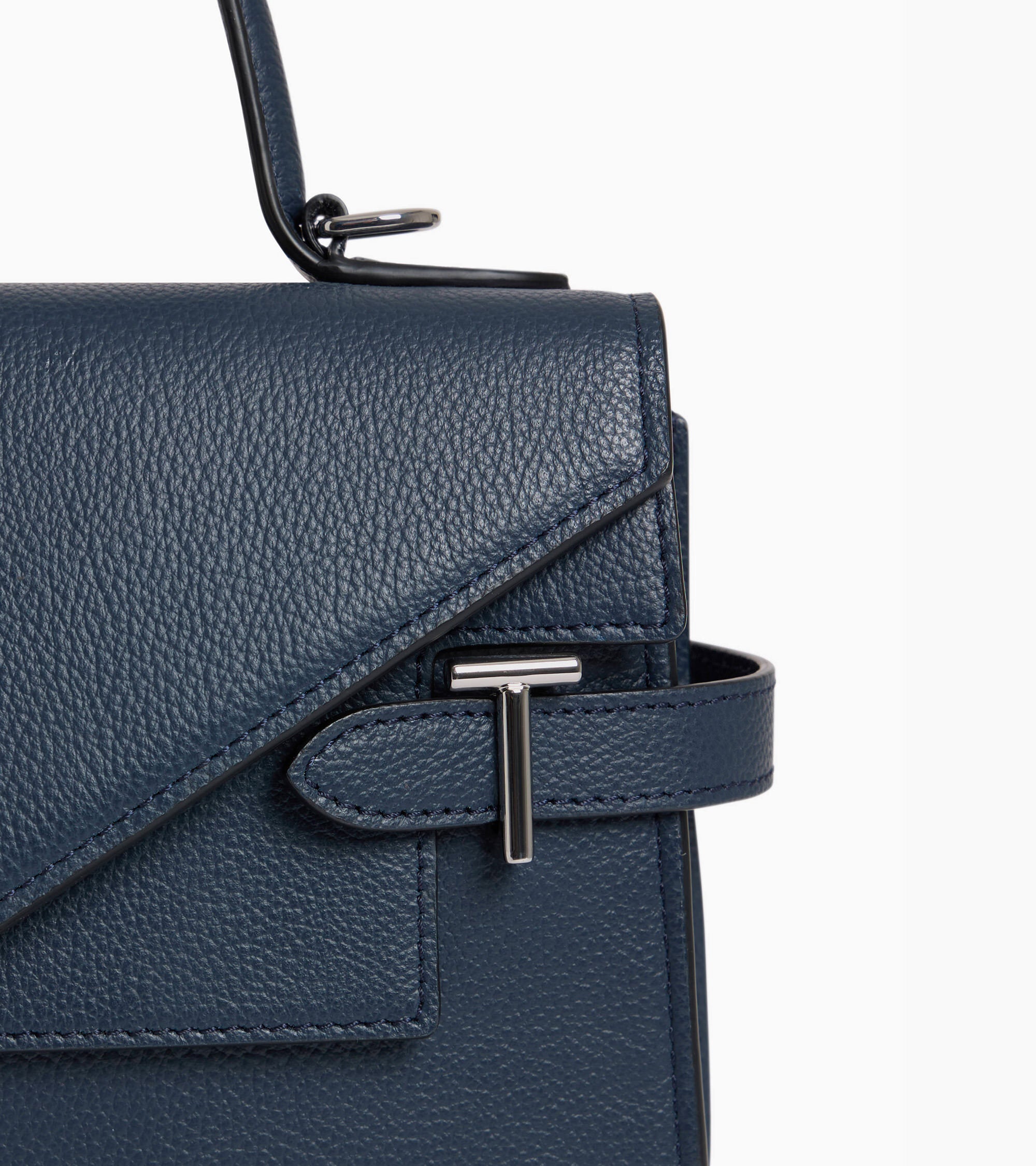 Emilie medium double flap handbag model in grained leather