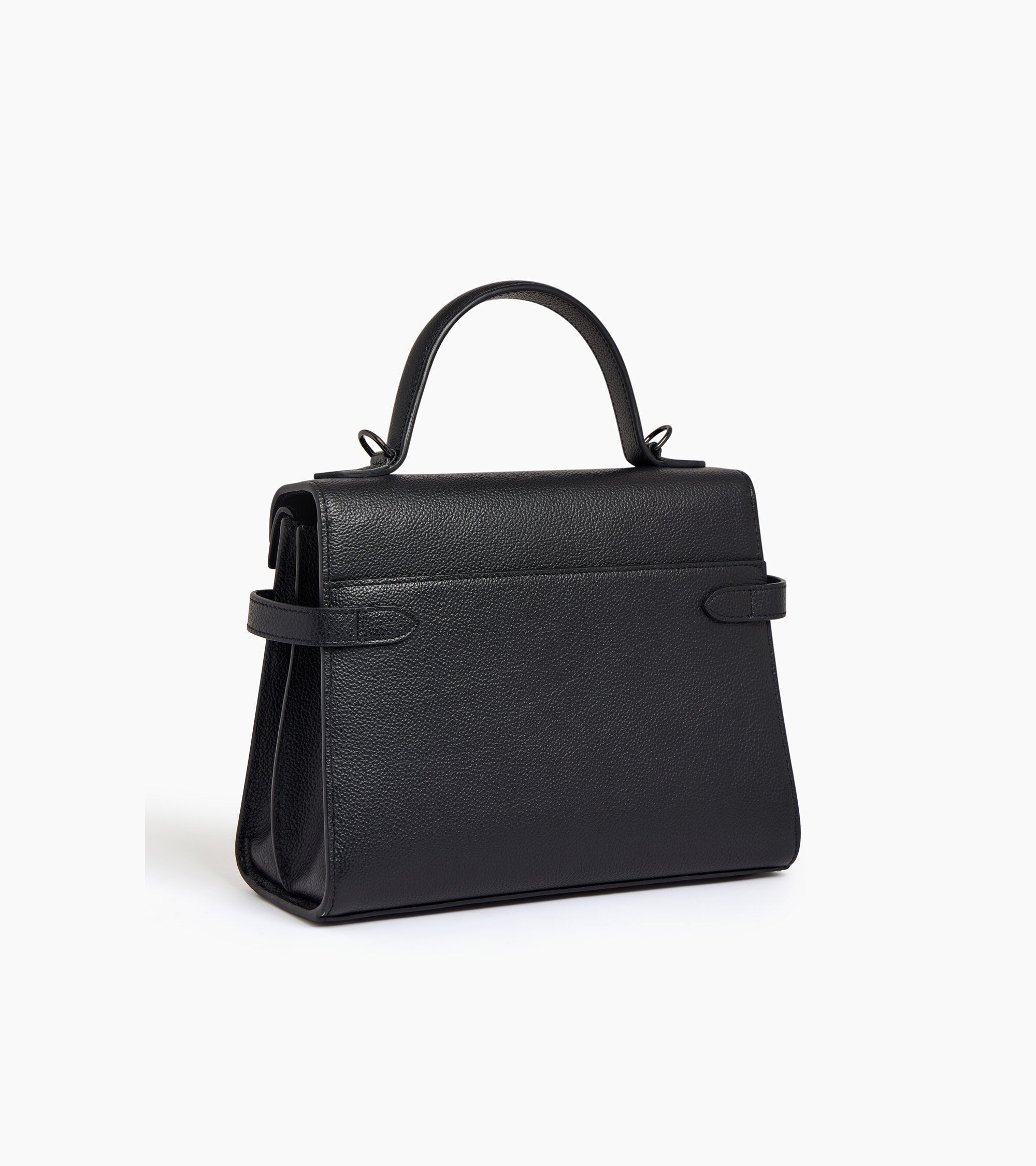Emilie medium double flap handbag model in grained leather