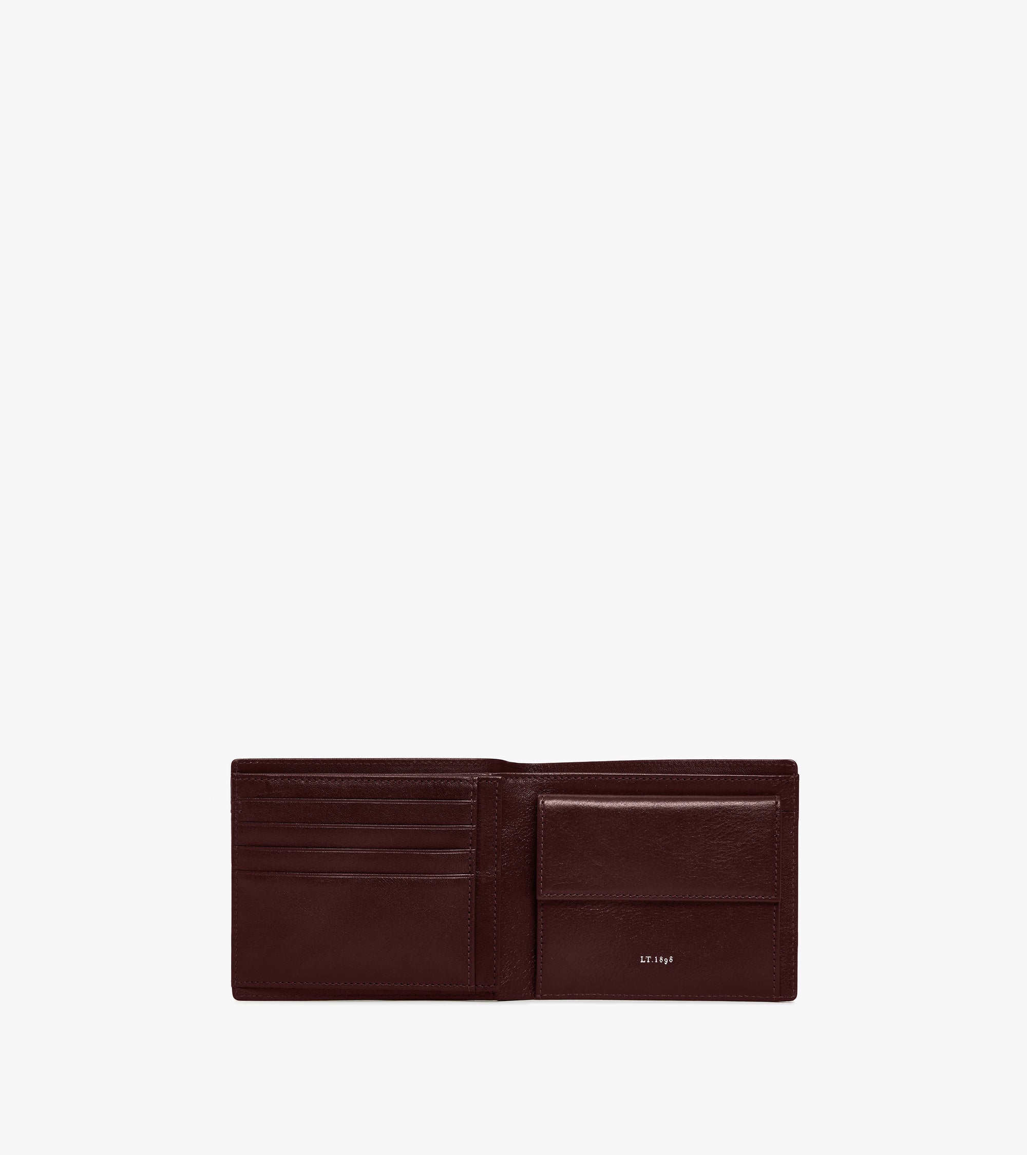 Cartera con solapa de dos secciones Lucien de piel engrasada