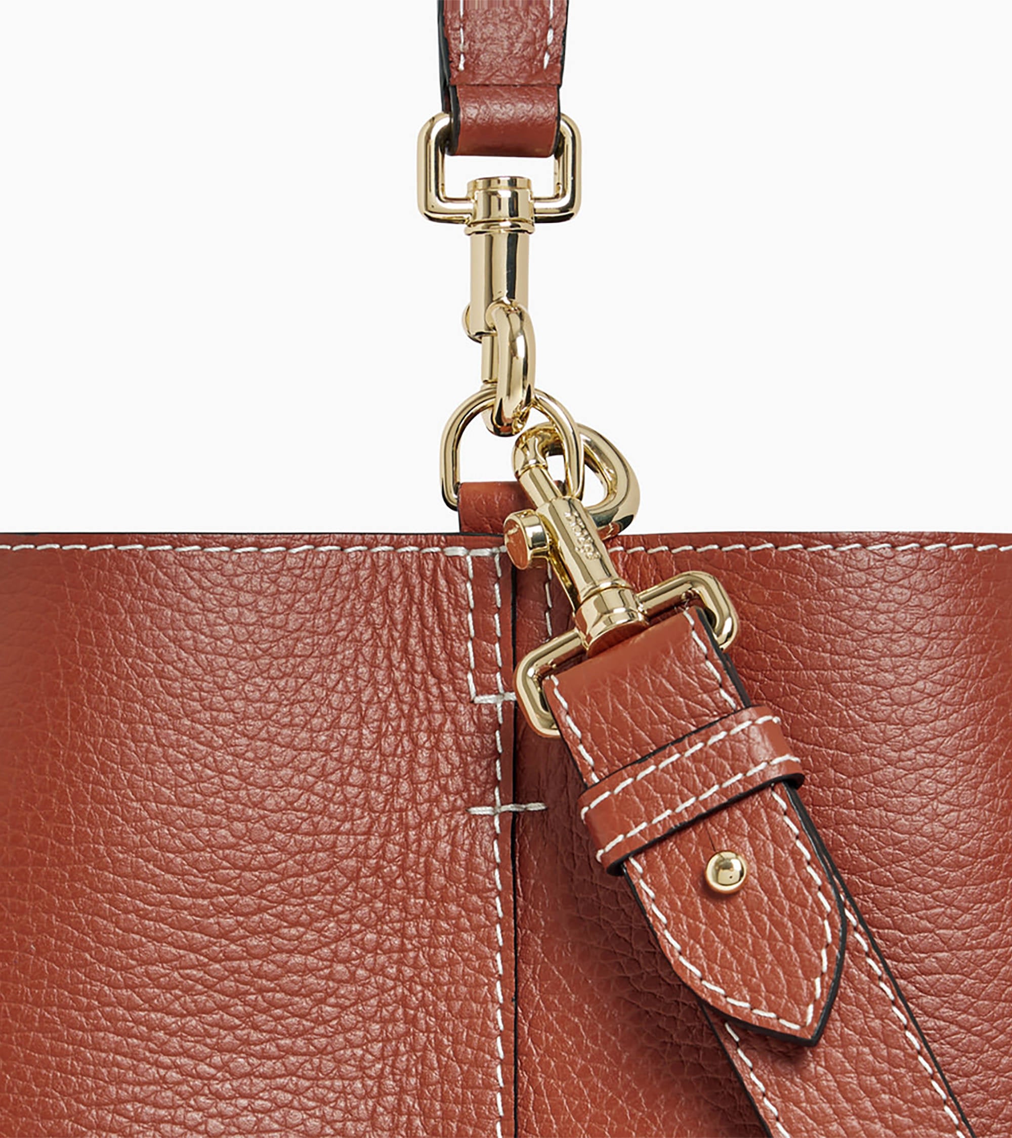 Louise large grained leather bucket bag