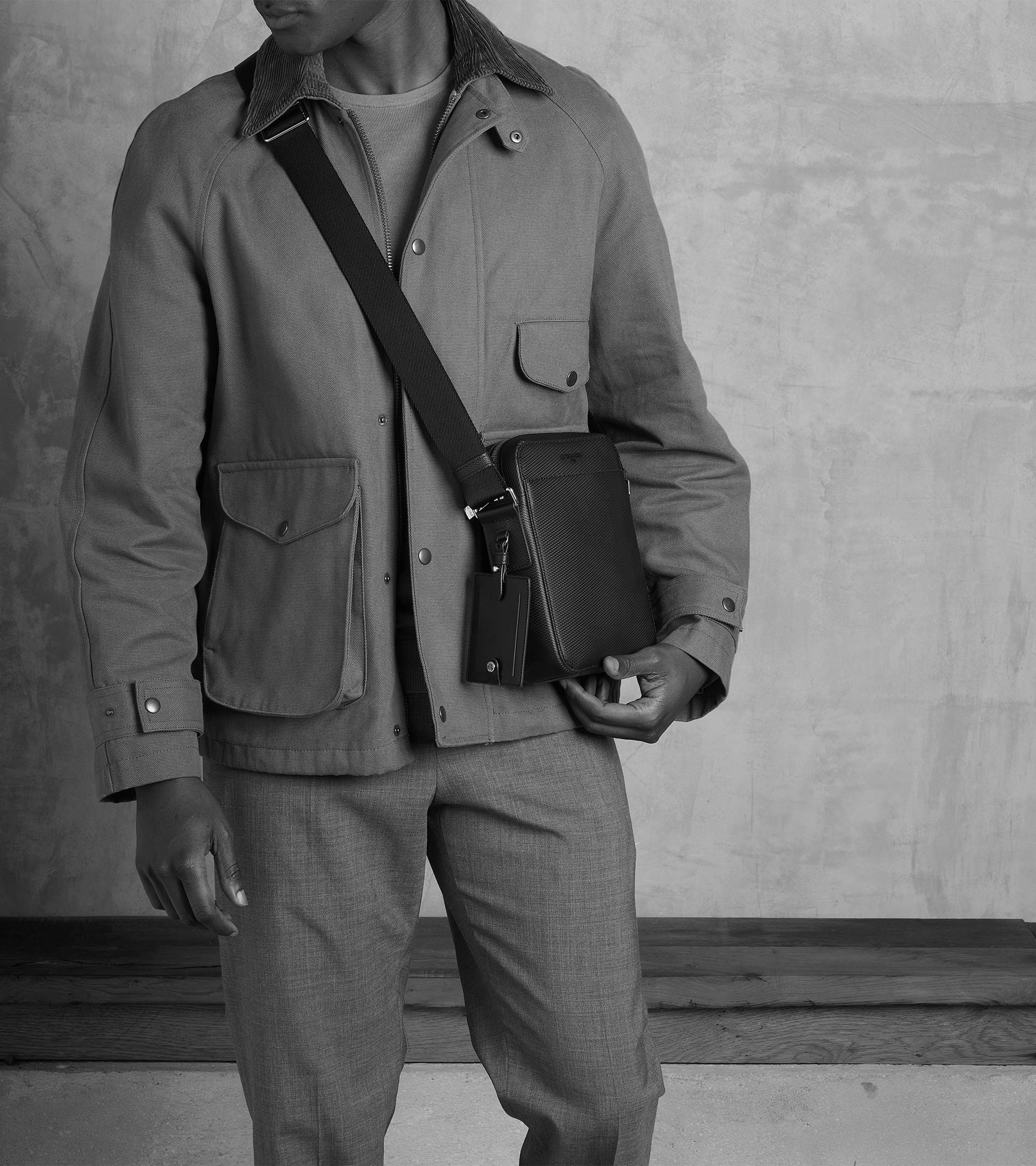 Emile small zipped satchel in signature T leather