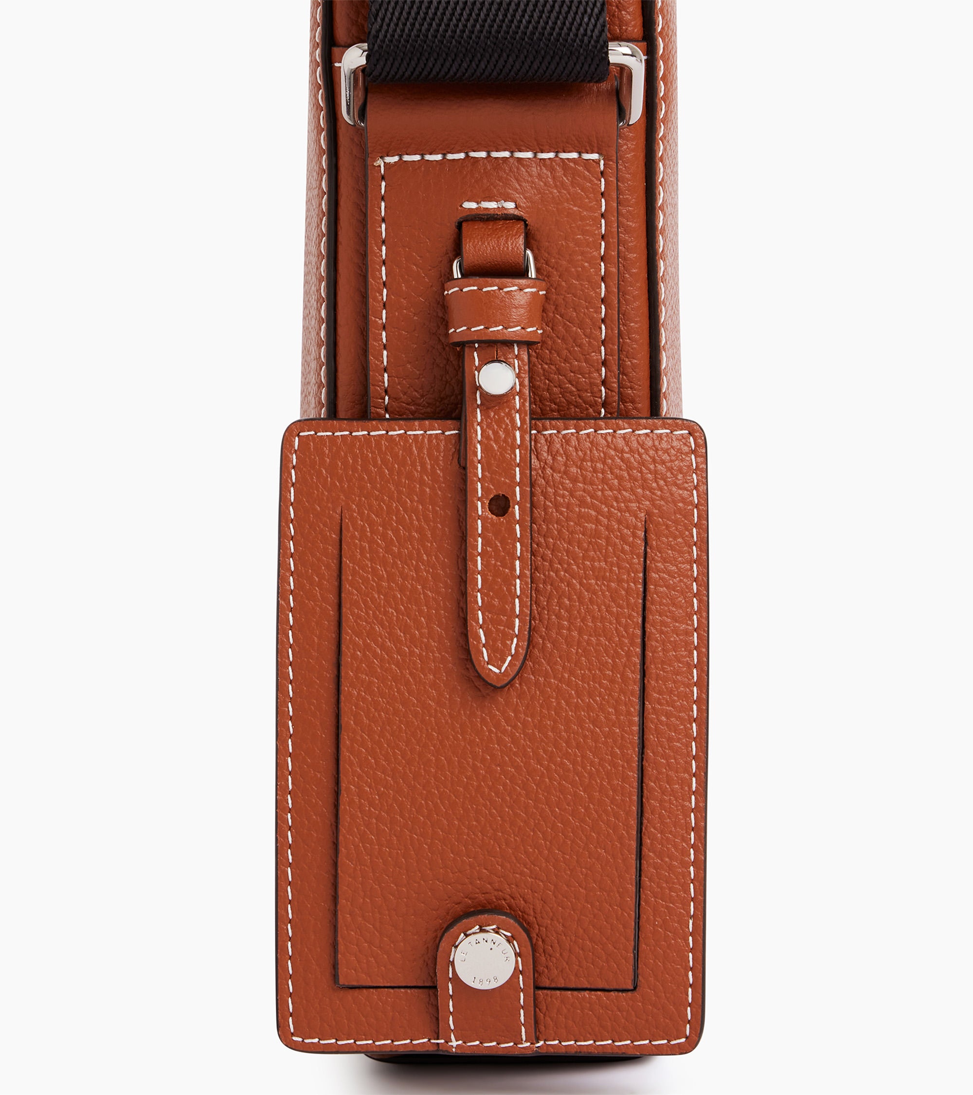 Emile small zipped satchel in grained leather