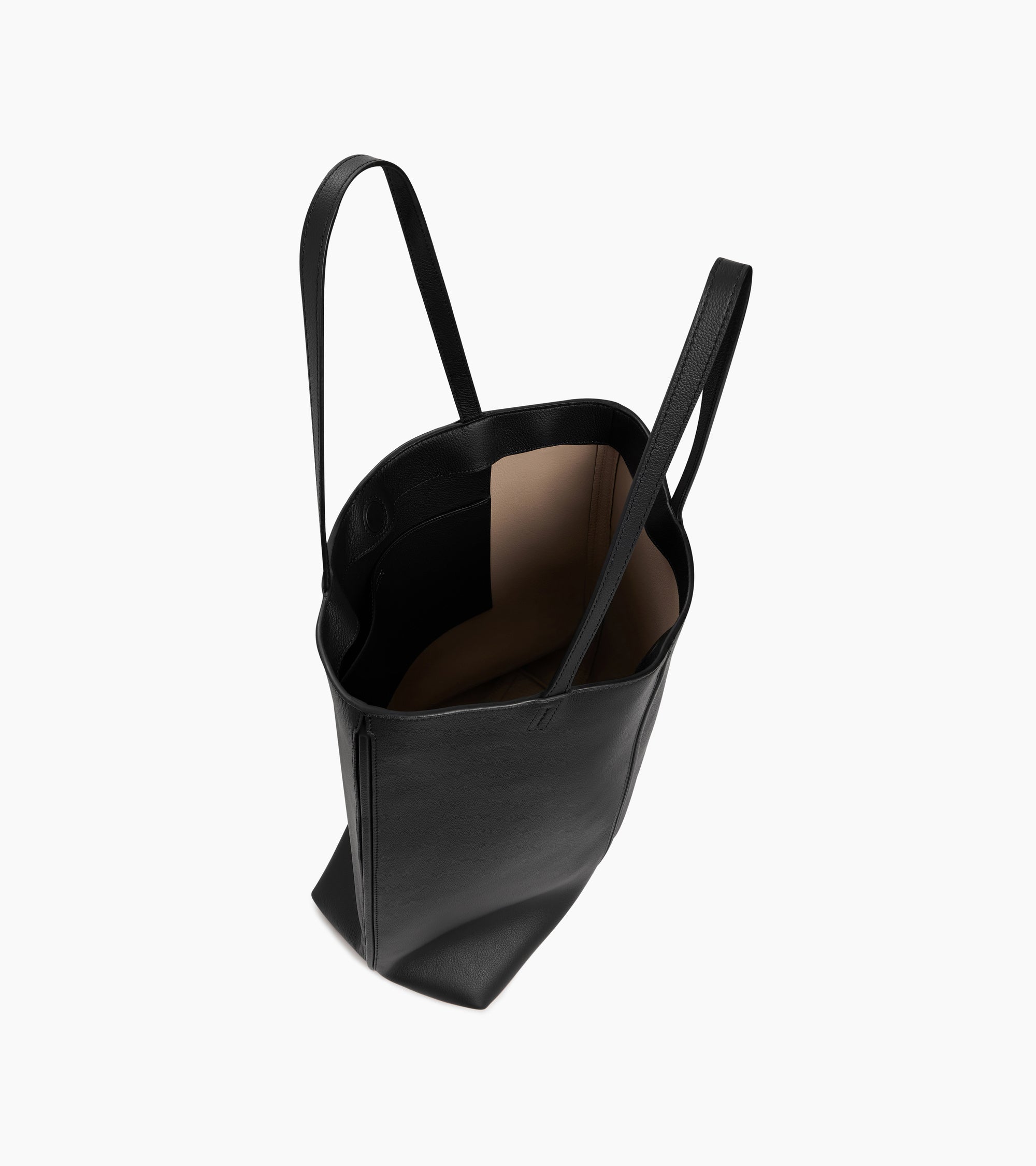 Mittelgroße Cabas-Tasche Hortense aus doppelseitig genarbtem Leder