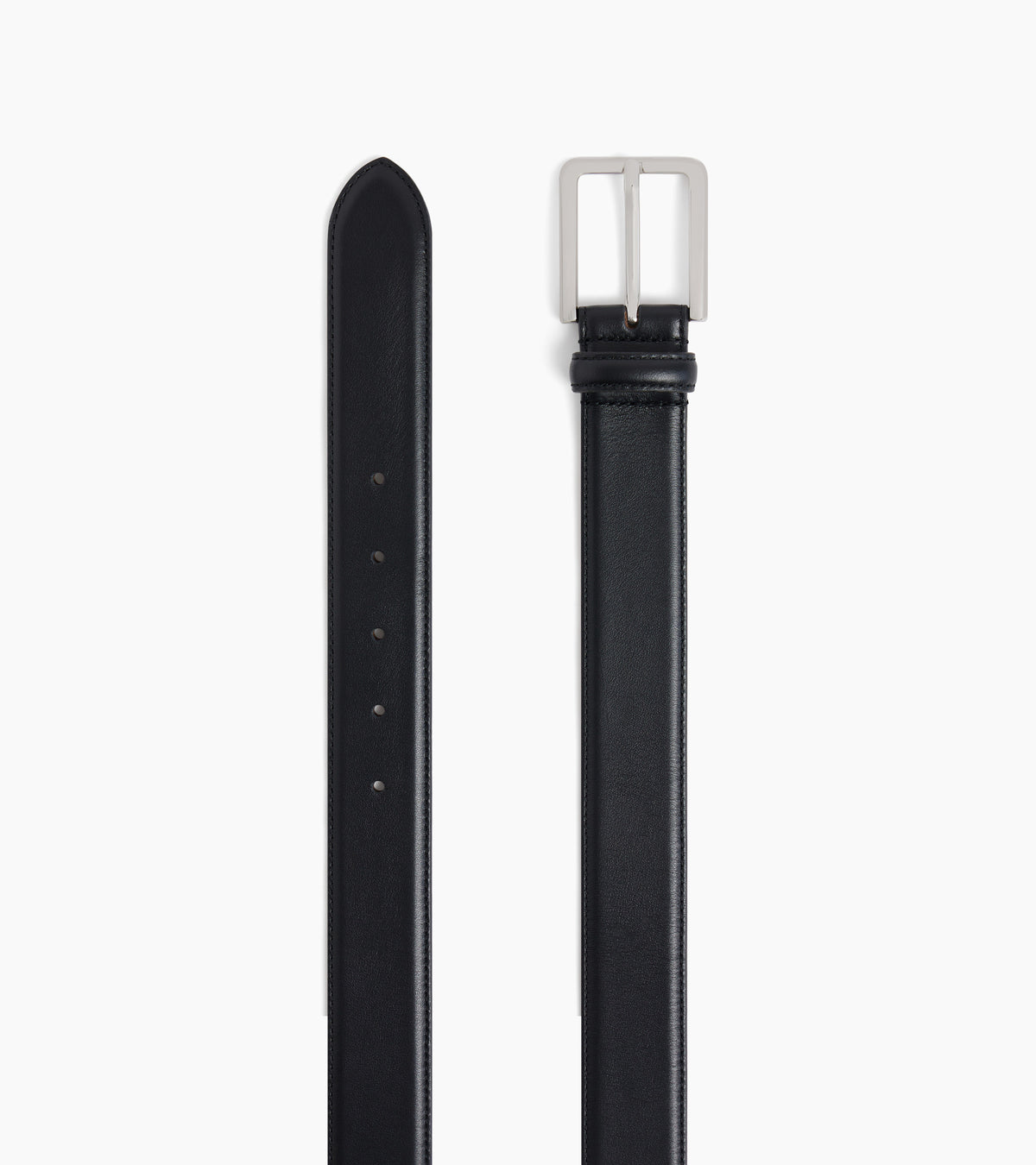 Cinturón de hombre con hebilla rectangular de cuero liso