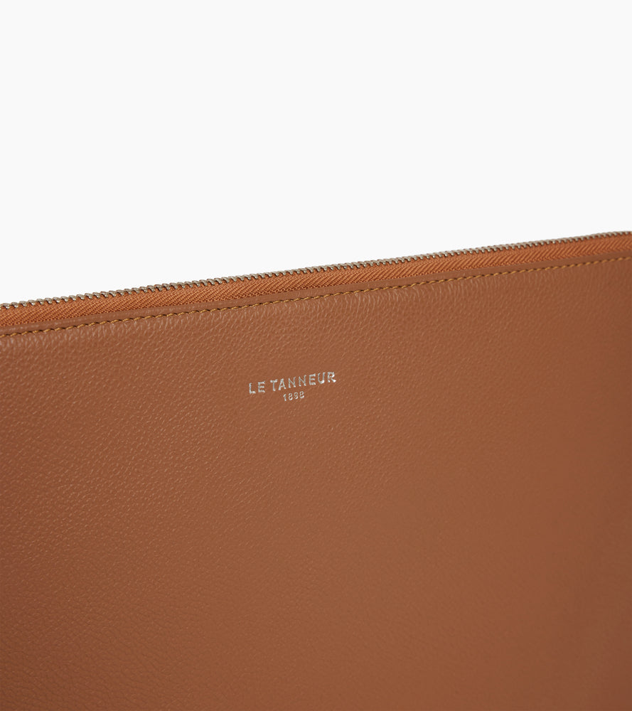 14" laptop sleeve in grained leather