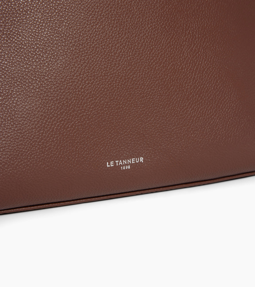 Trousse de toilette demi-lune en cuir grainé