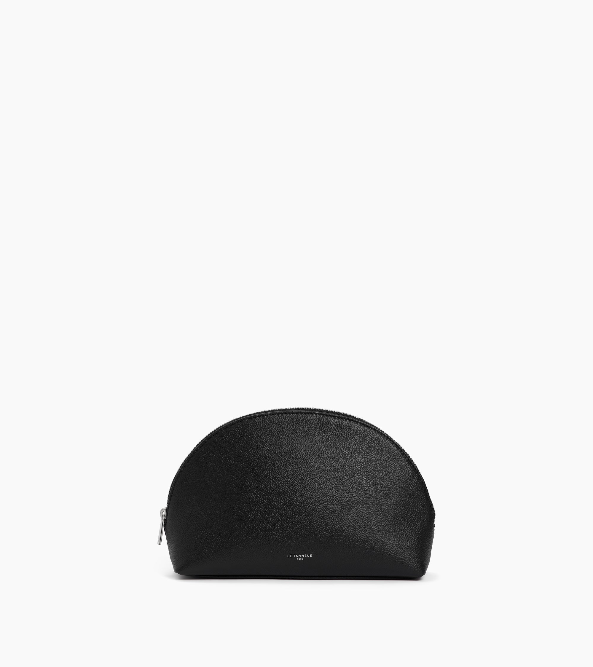 Trousse de toilette demi-lune en cuir grainé