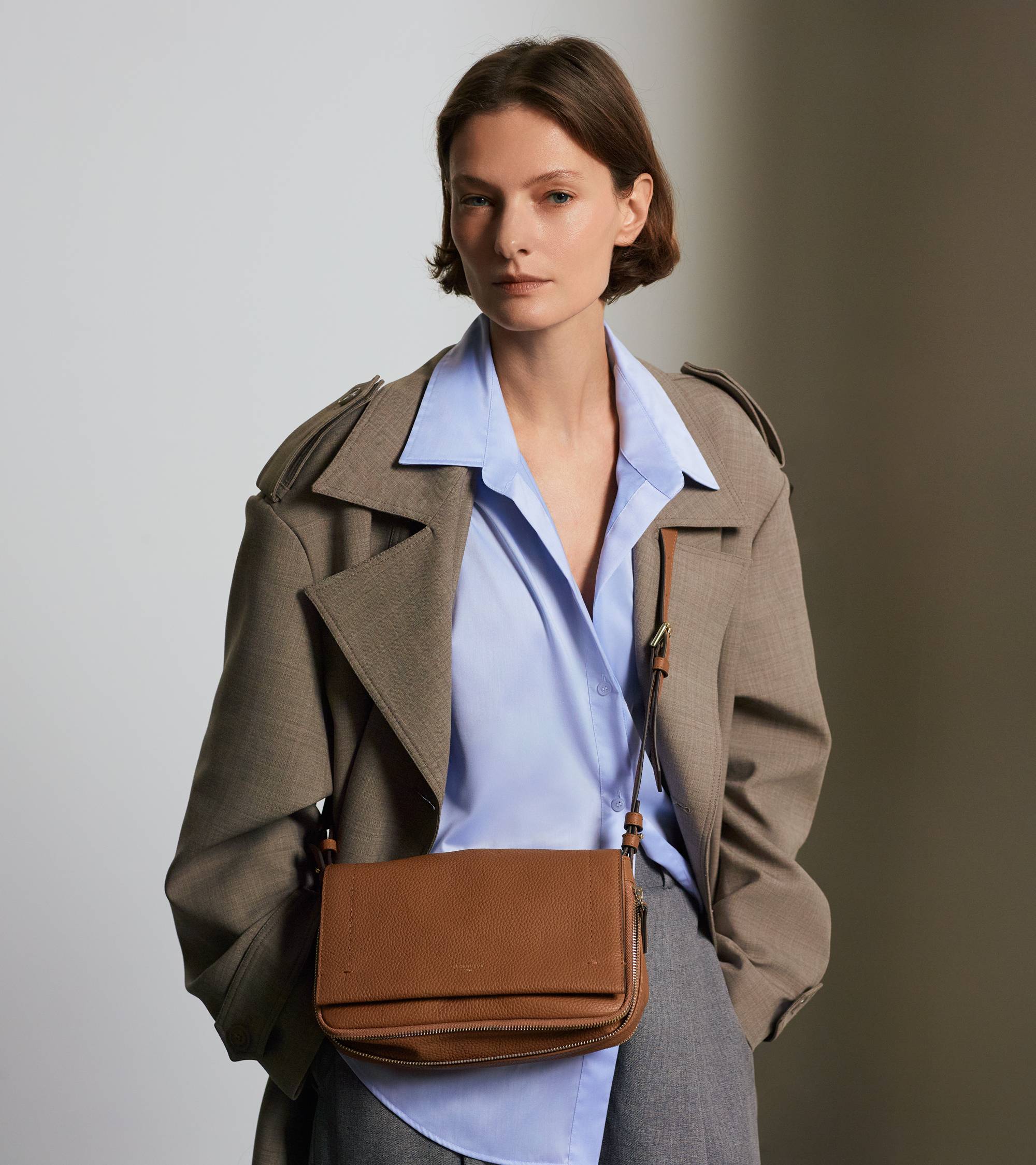 Petit sac bandoulière Aurore en cuir grainé