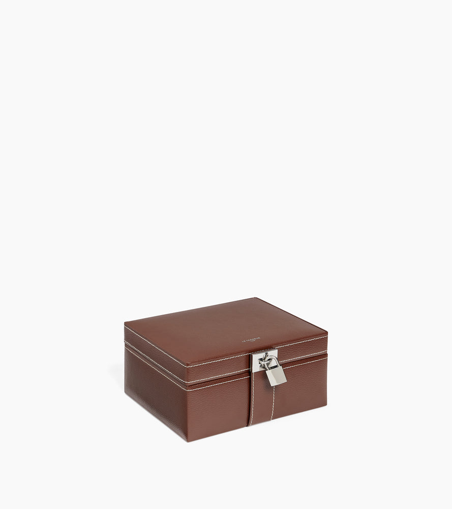 Medium jewelry box in leather