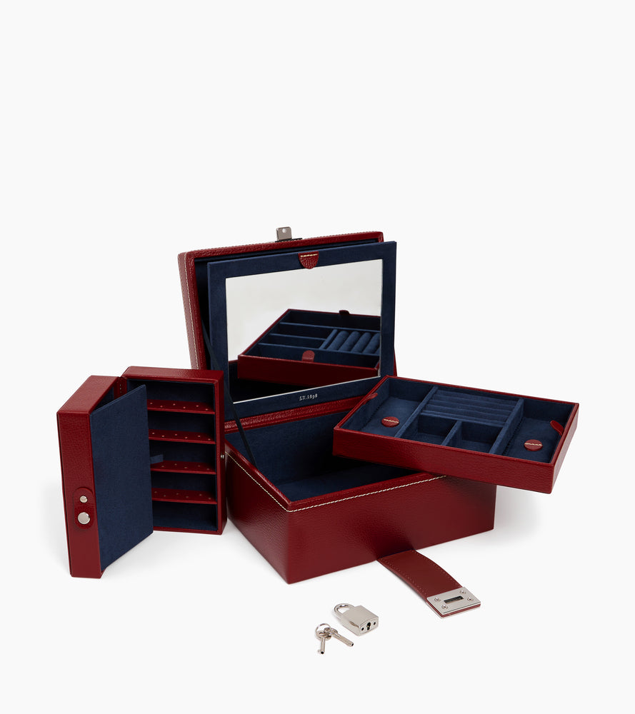 Medium jewelry box in leather