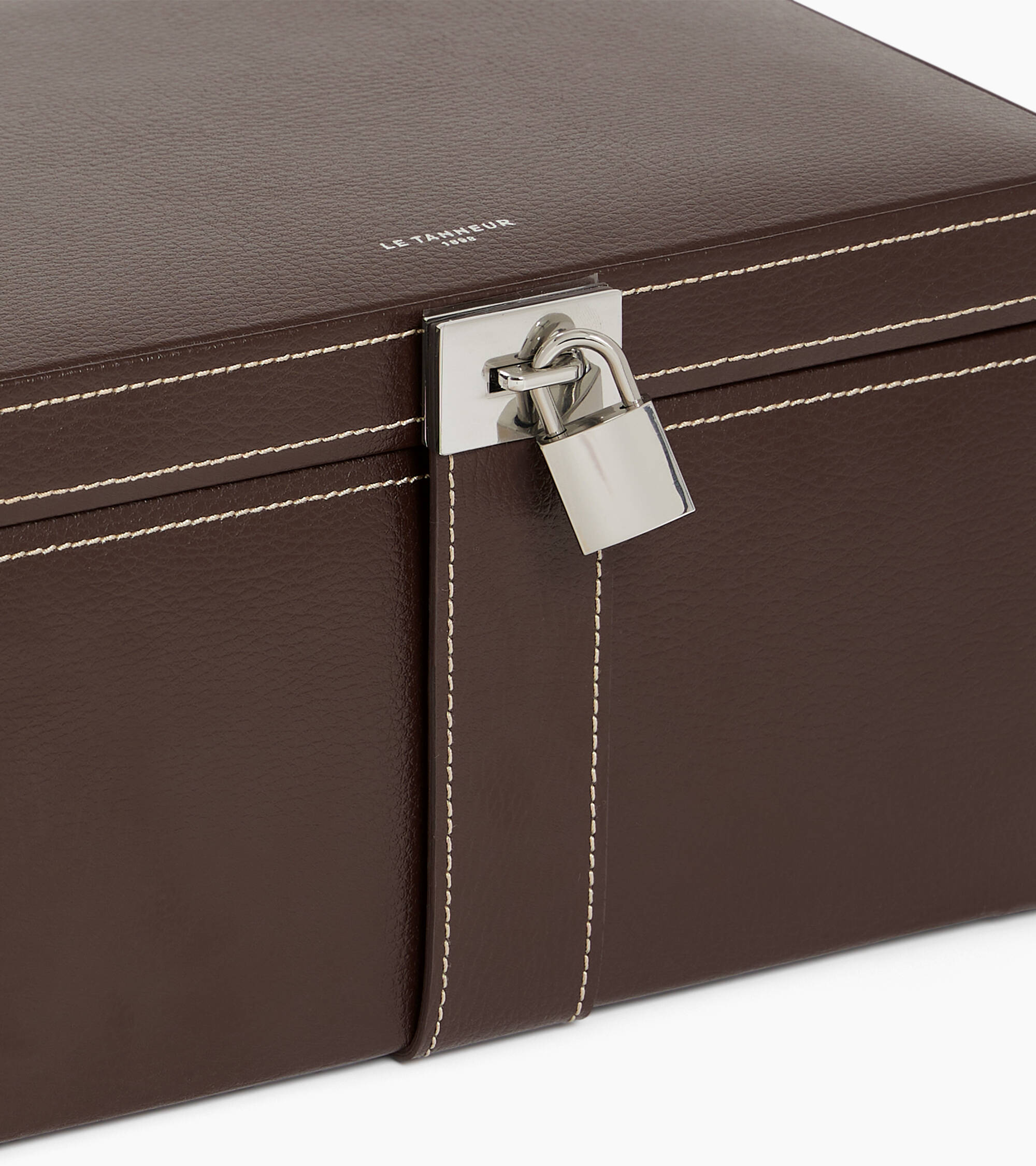 Caja de joyas grande en cuero