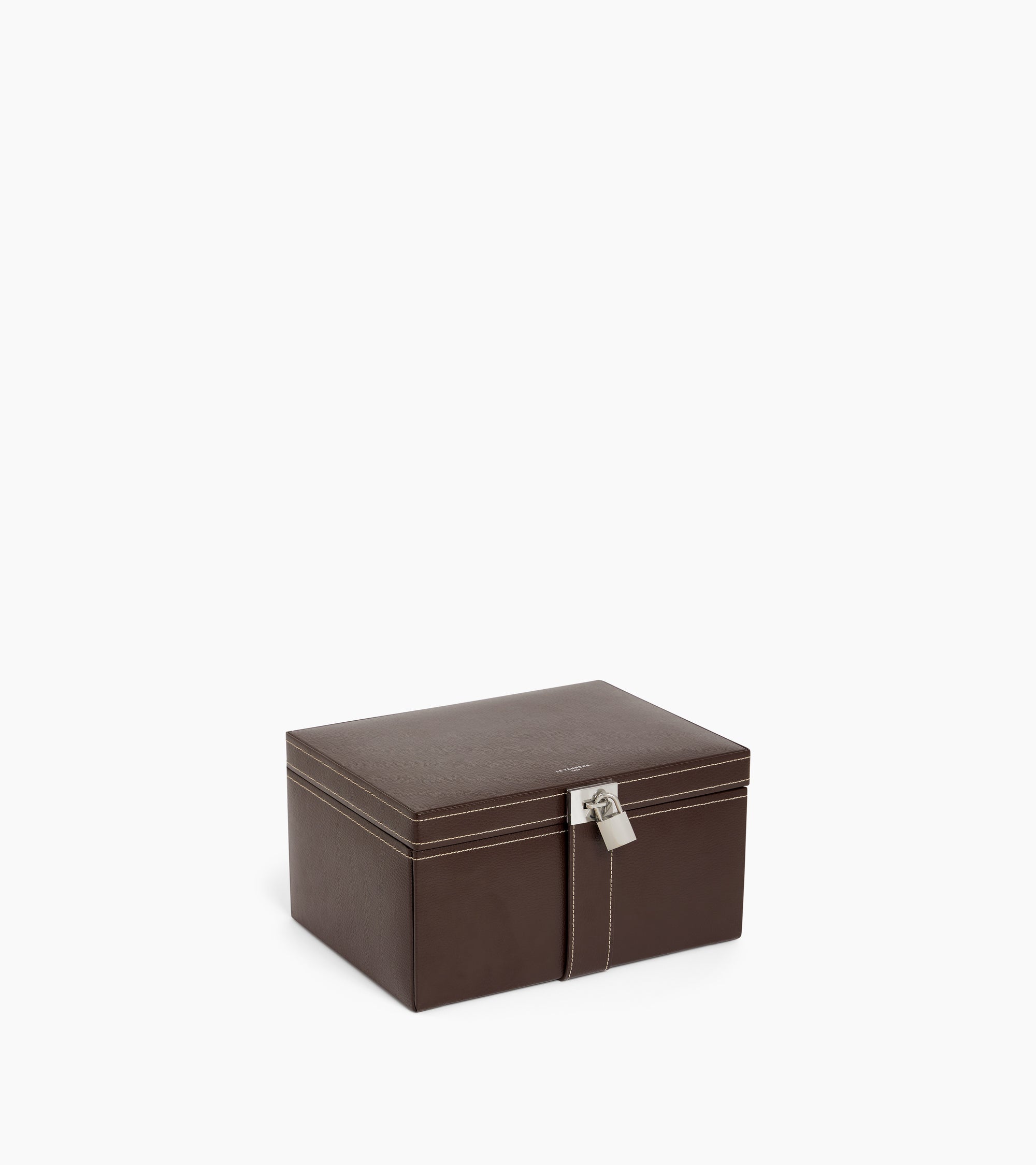 Caja de joyas grande en cuero