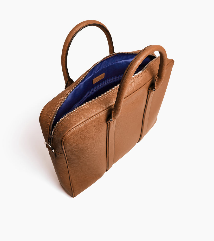 15" Charles Aktentasche aus genarbtem Leder kleines Modell