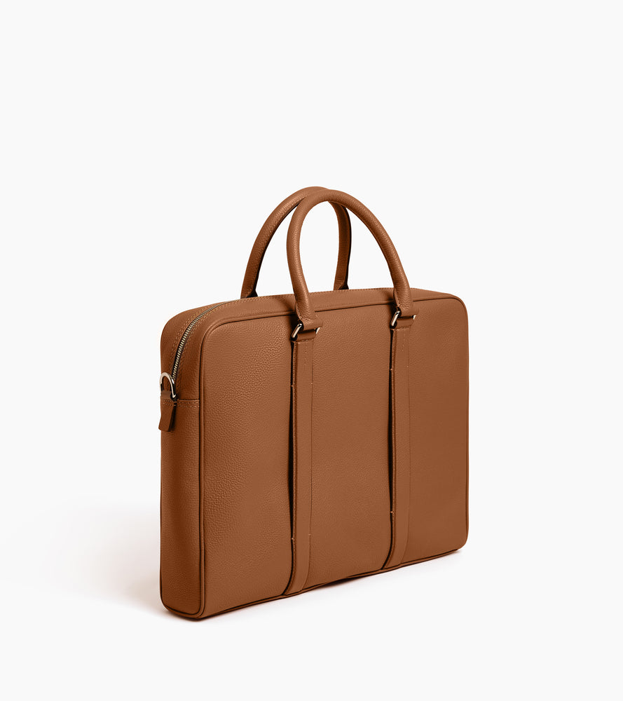 15" Charles Aktentasche aus genarbtem Leder kleines Modell
