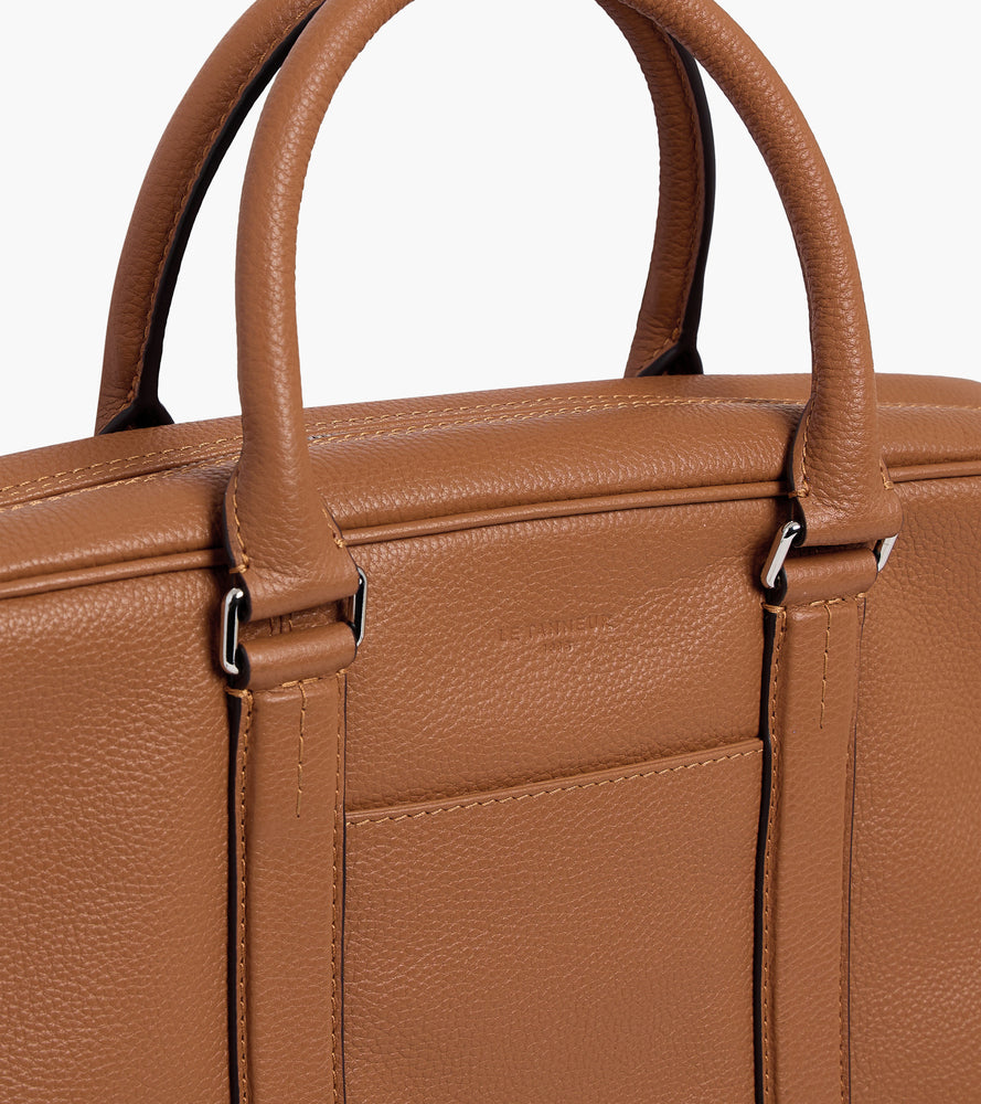 15" Charles Aktentasche aus genarbtem Leder mittleres Modell