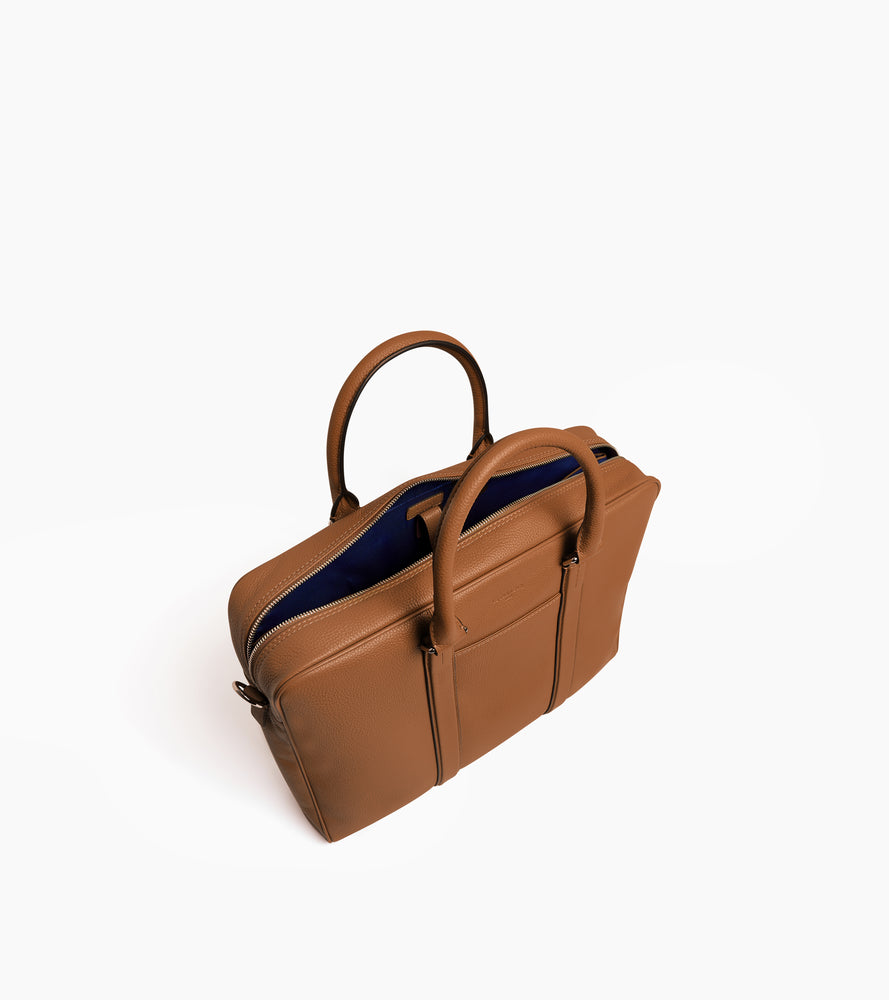 15" Charles Aktentasche aus genarbtem Leder mittleres Modell
