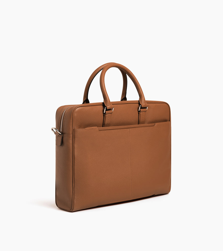 15" Charles Aktentasche aus genarbtem Leder mittleres Modell