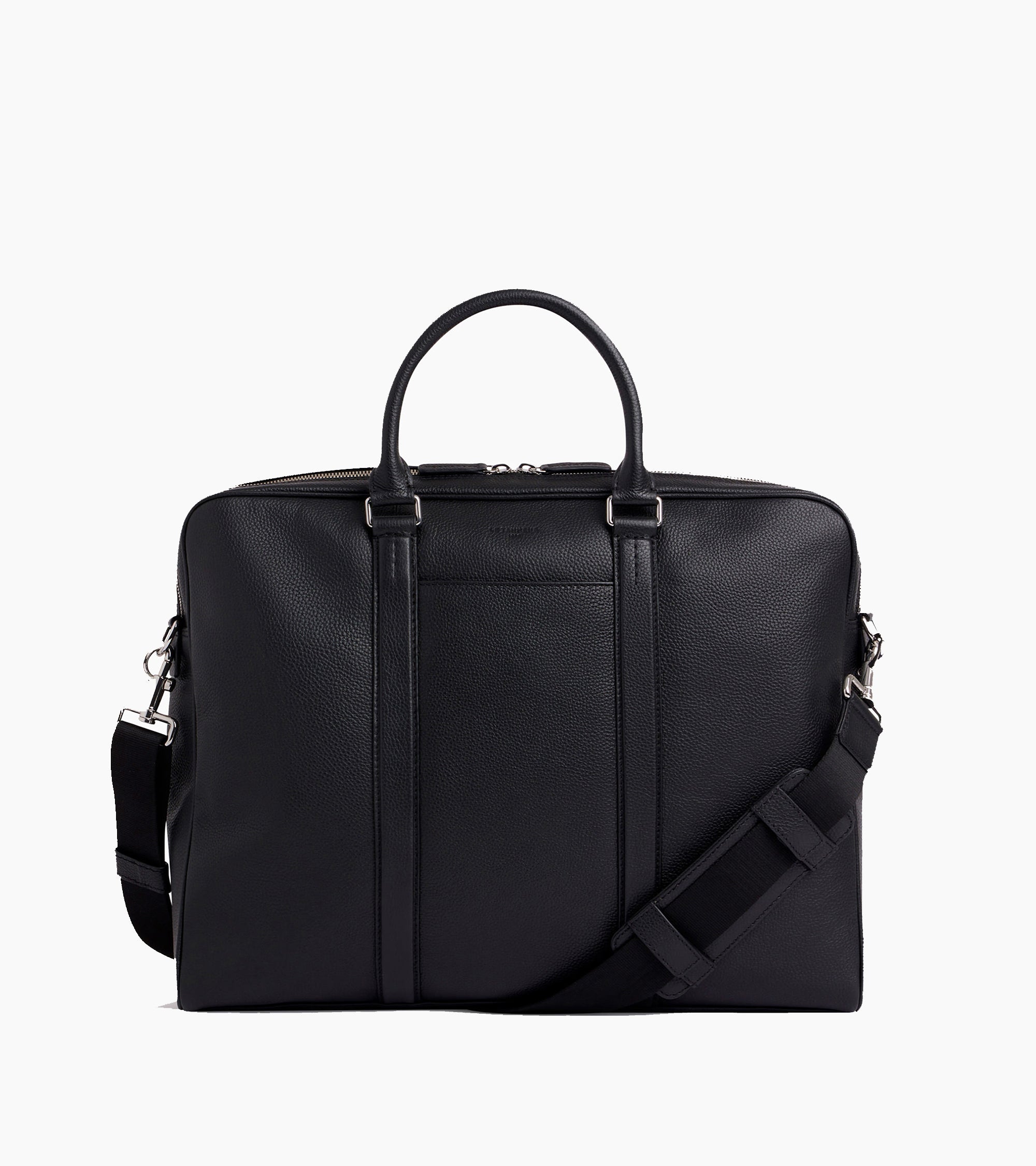 Charles 17" briefcase in grained leather extralarge size