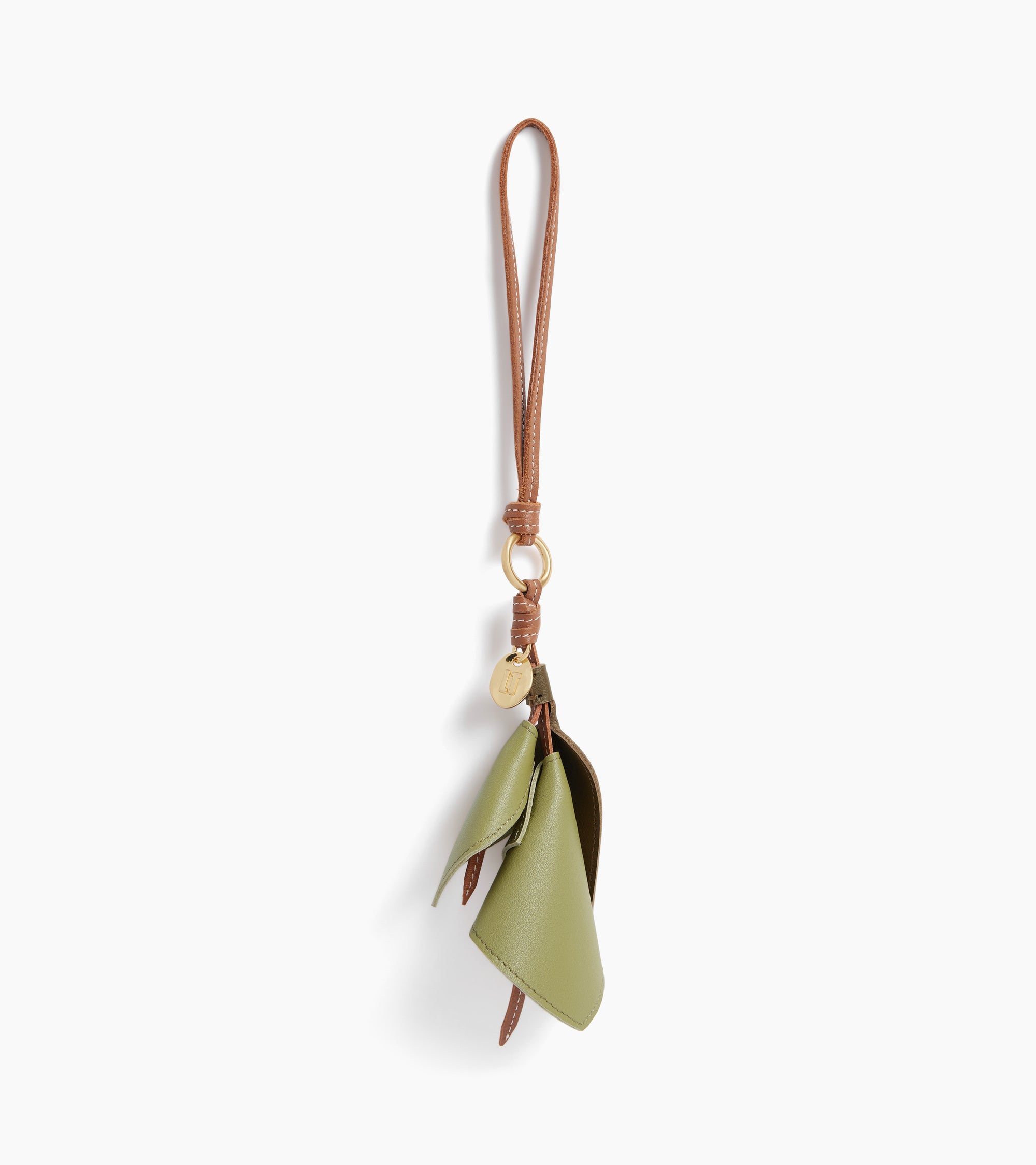 Charms fleur en cuir grainé