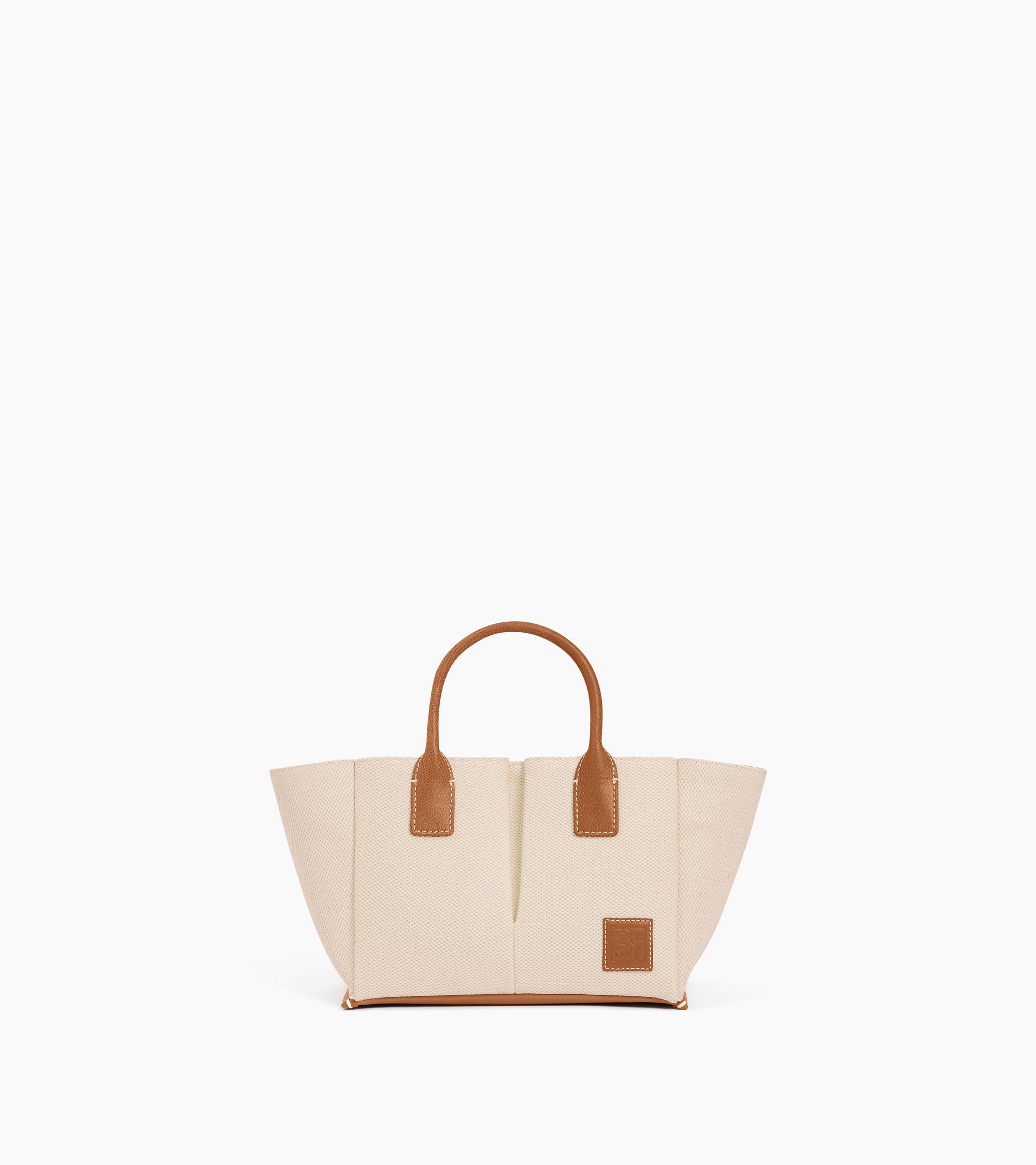 Bolso pequeño Elena en lona de algodón y cuero granulado