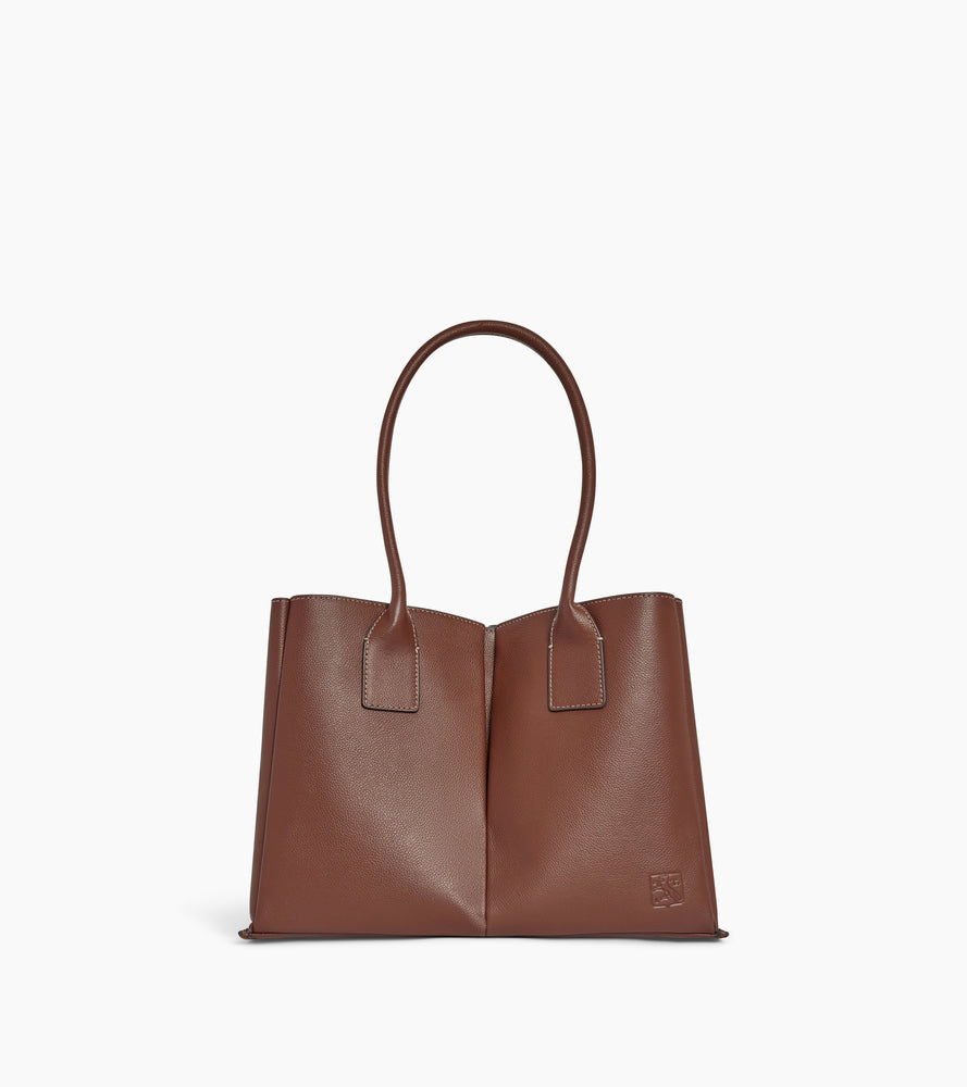 Grand sac cabas Elena en cuir grainé