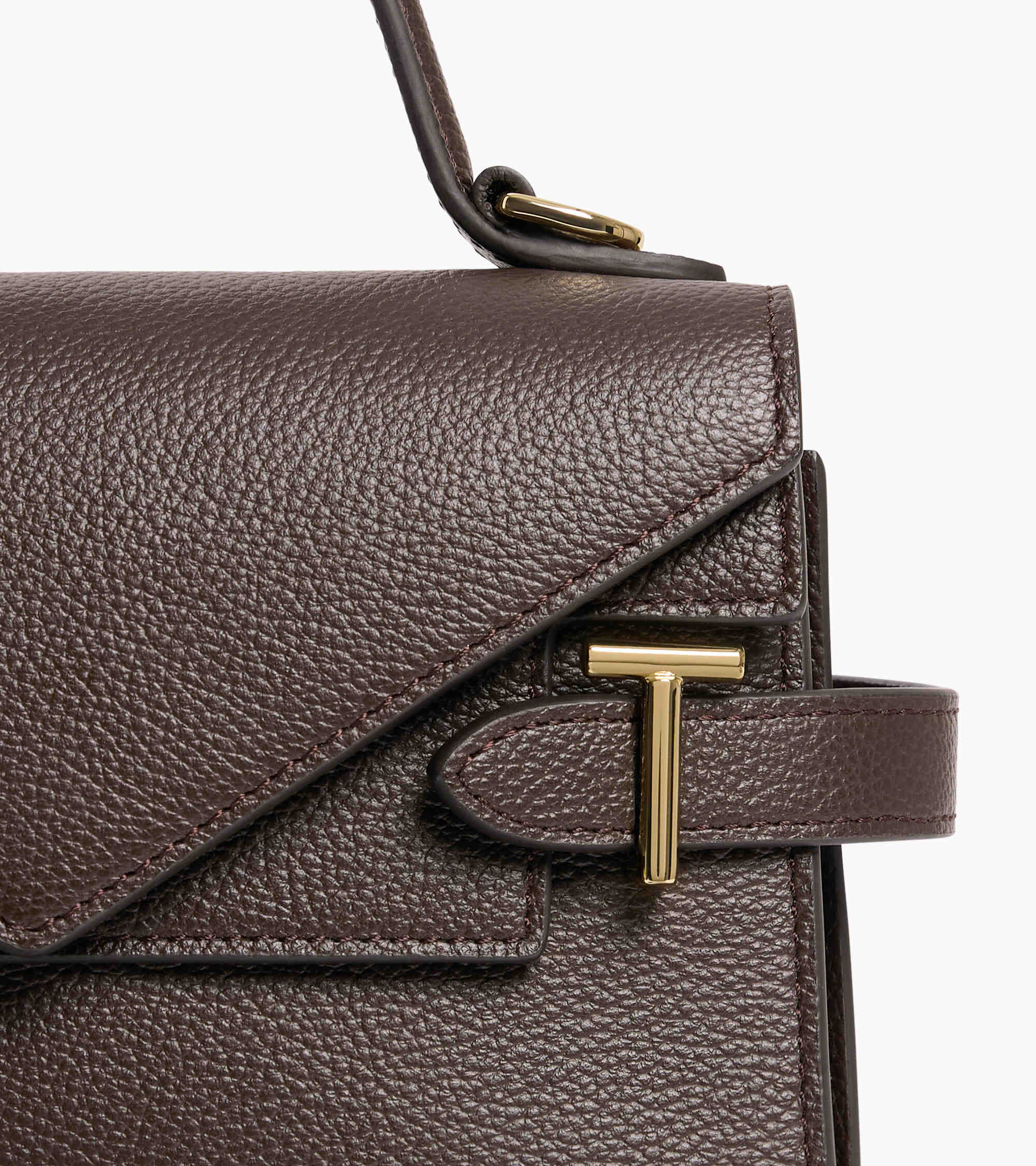 Kleine Handtasche Emilie aus genarbtem Leder mit Doppelklappe
