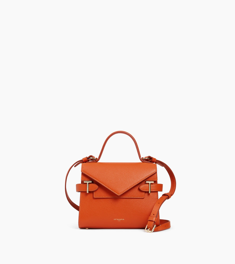 Emilie グレインレザー ダブルフラップ スモール ハンドバッグ