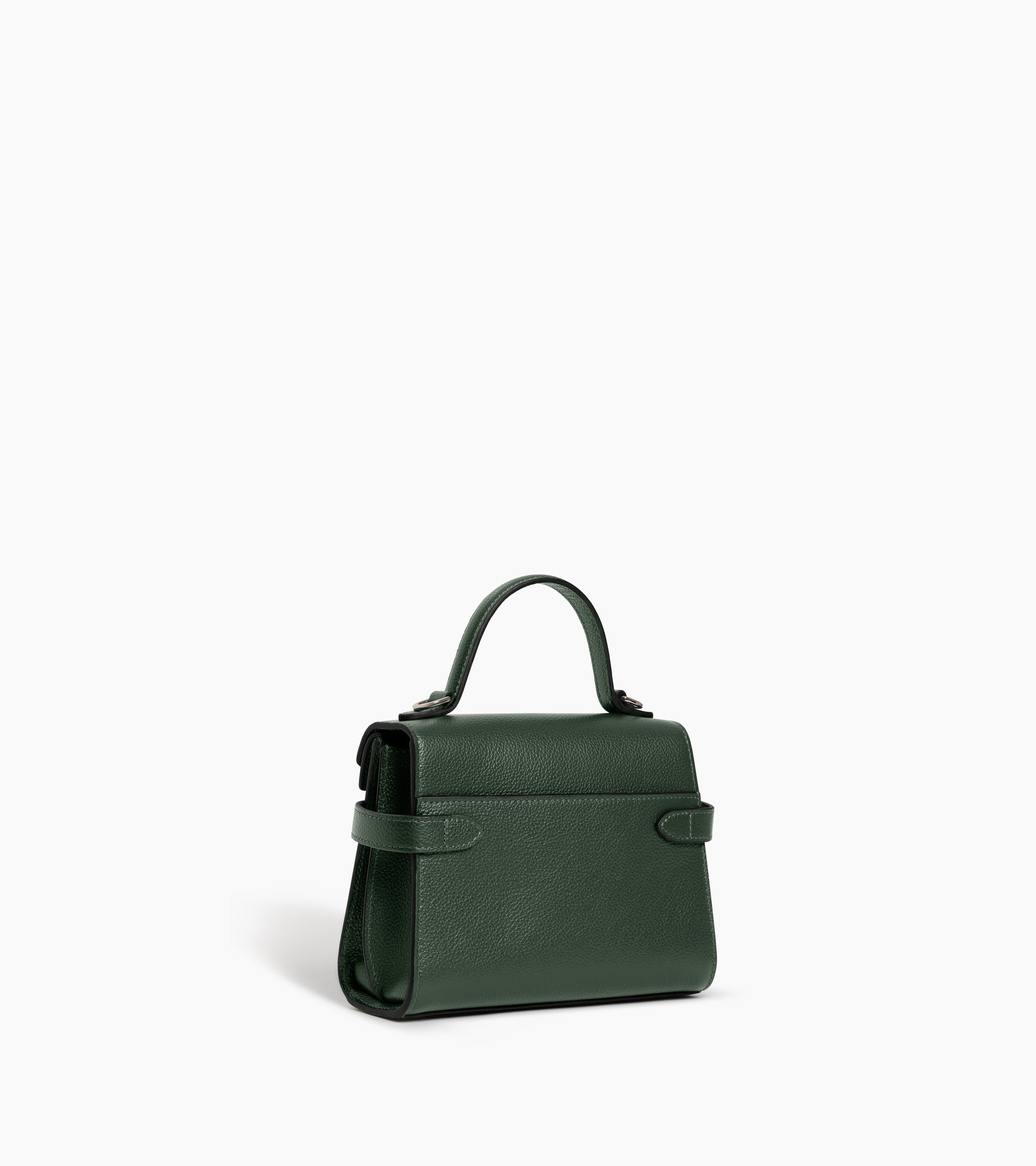 Kleine Handtasche Emilie aus genarbtem Leder mit Doppelklappe
