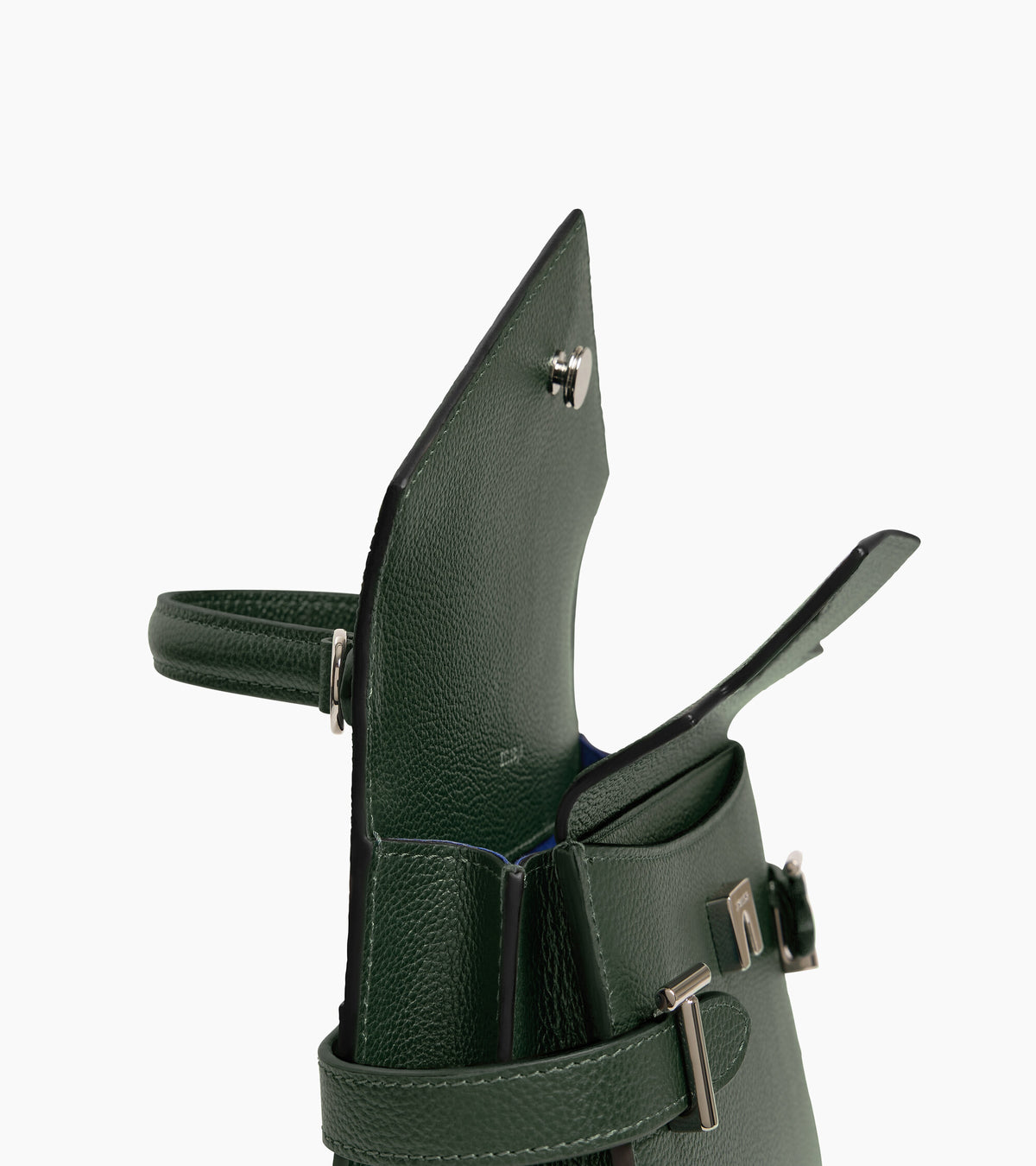 Emilie small handbag with double flap in grained leather