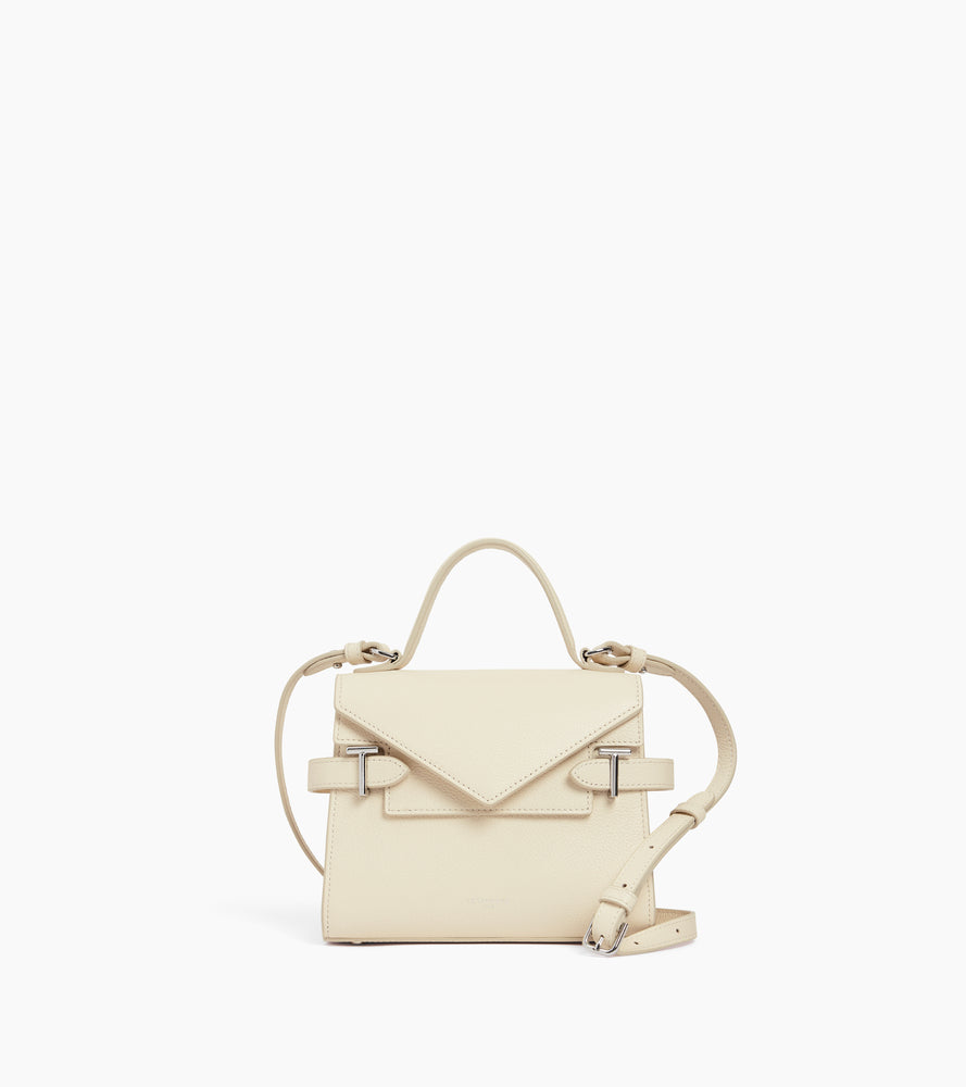 Emilie グレインレザー ダブルフラップ スモール ハンドバッグ