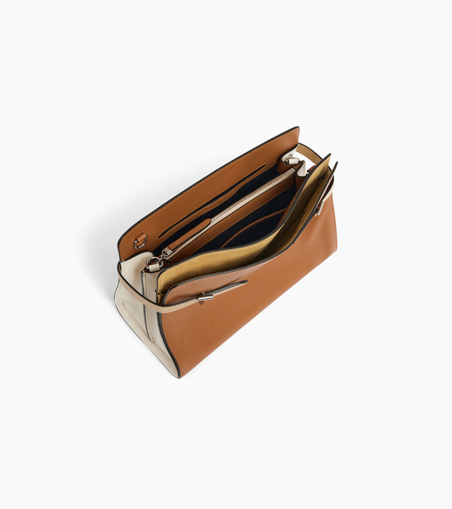 Emie large shoulder bag in smooth leather and nubuck