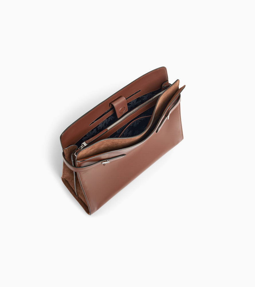 Emie maxi shoulder bag in smooth leather and nubuck