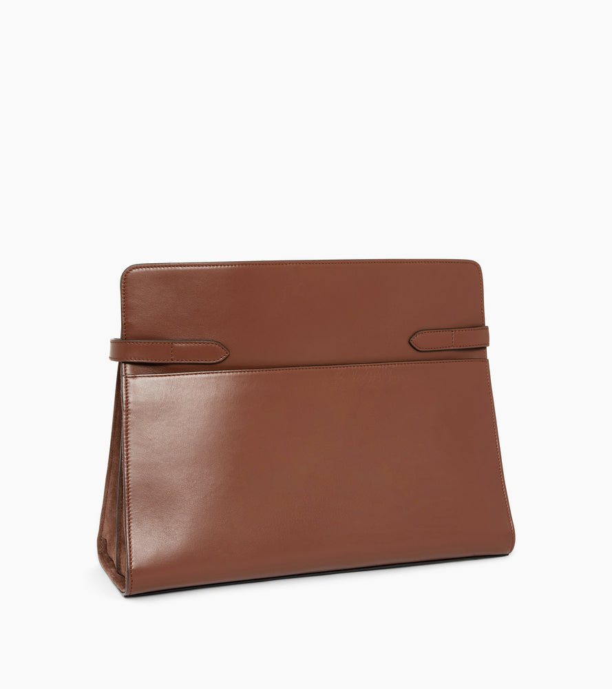 Emie maxi shoulder bag in smooth leather and nubuck