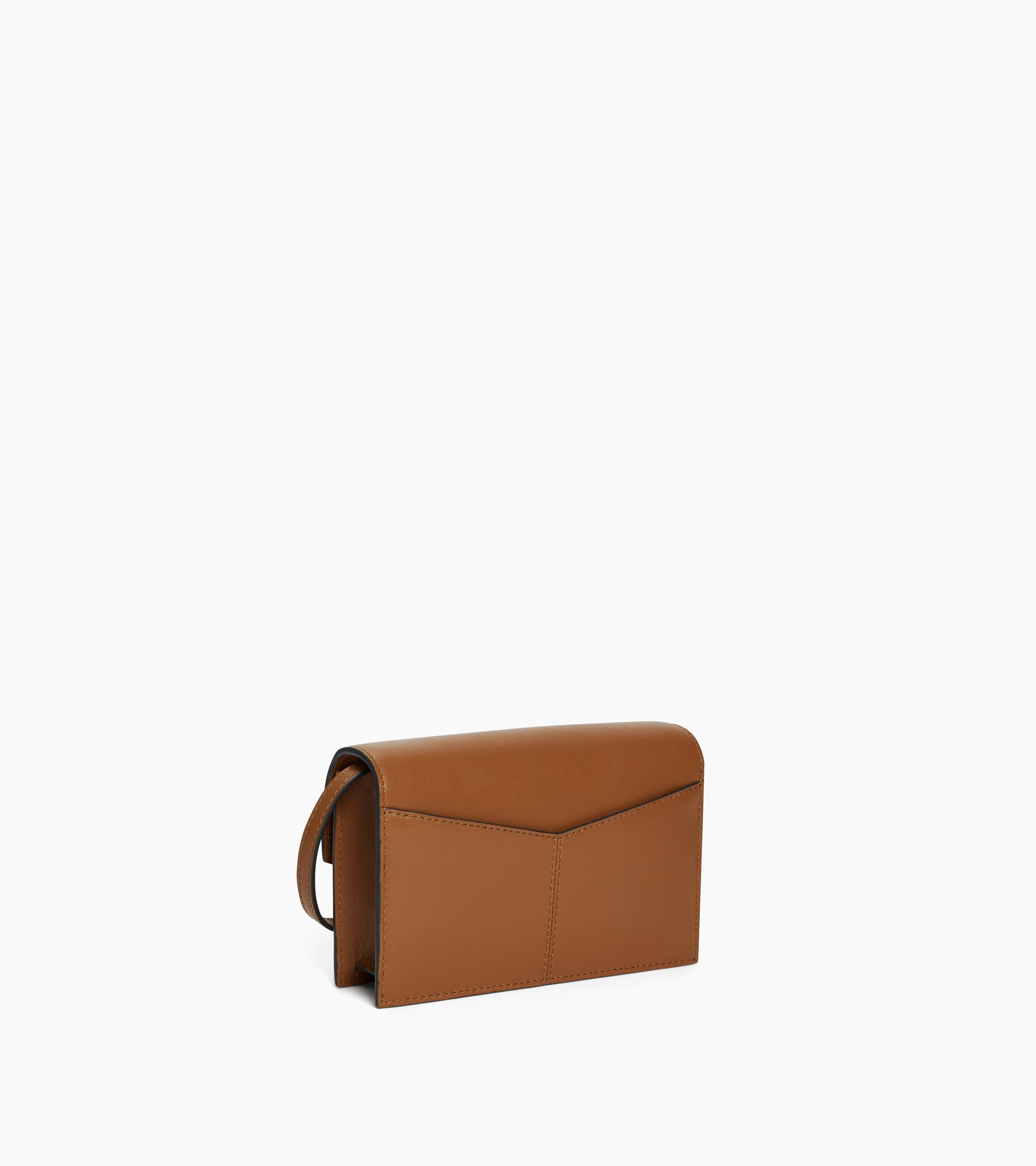 Sac pochette avec bandoulière en cuir lisse