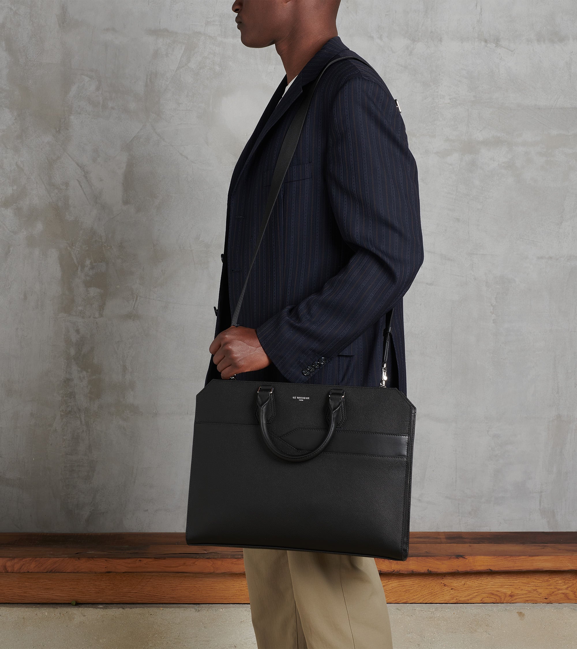 Porte documents slim 15 Gaston en cuir grain croisé