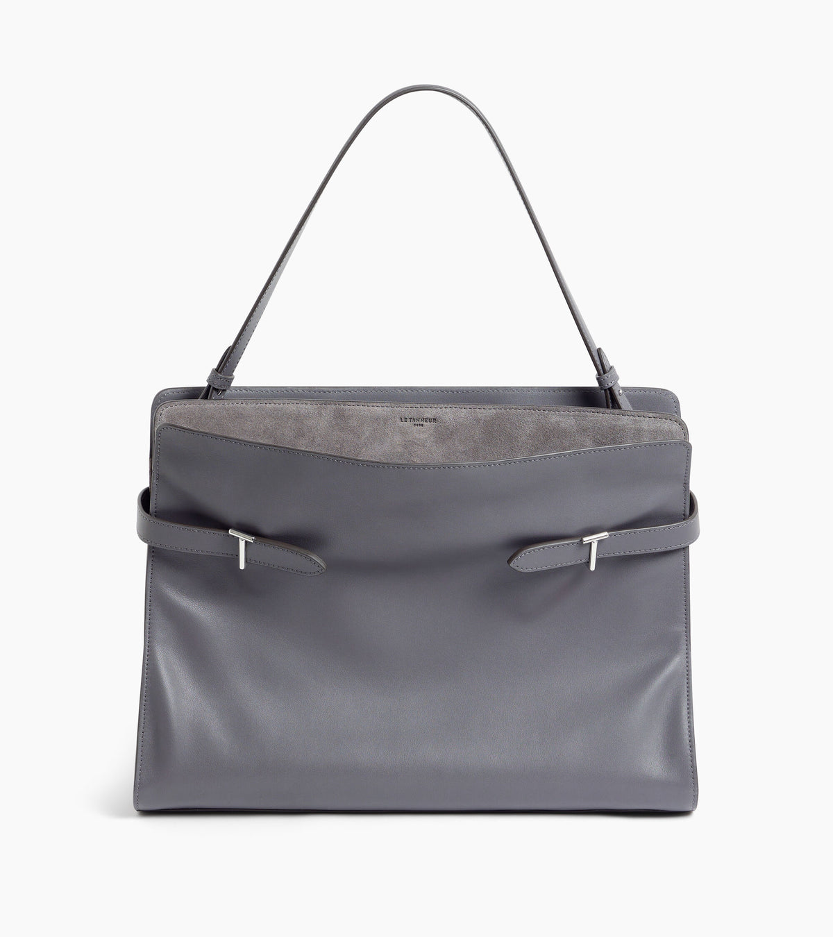 Emie maxi handbag in smooth leather and suede