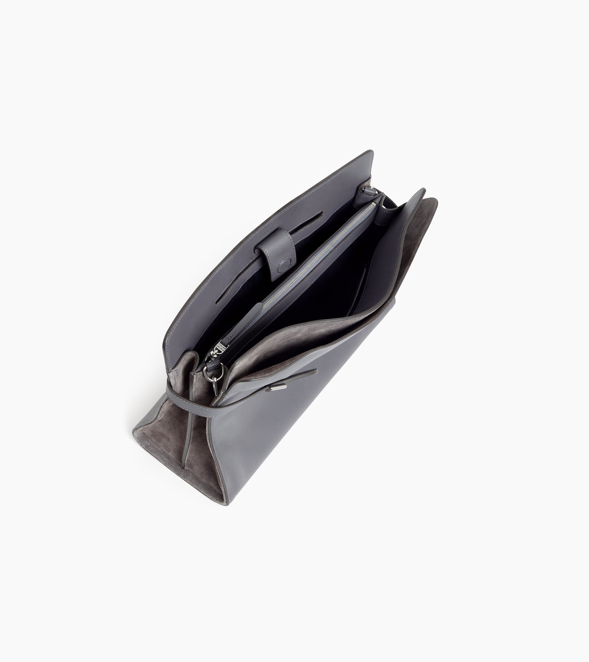 Emie maxi handbag in smooth leather and suede