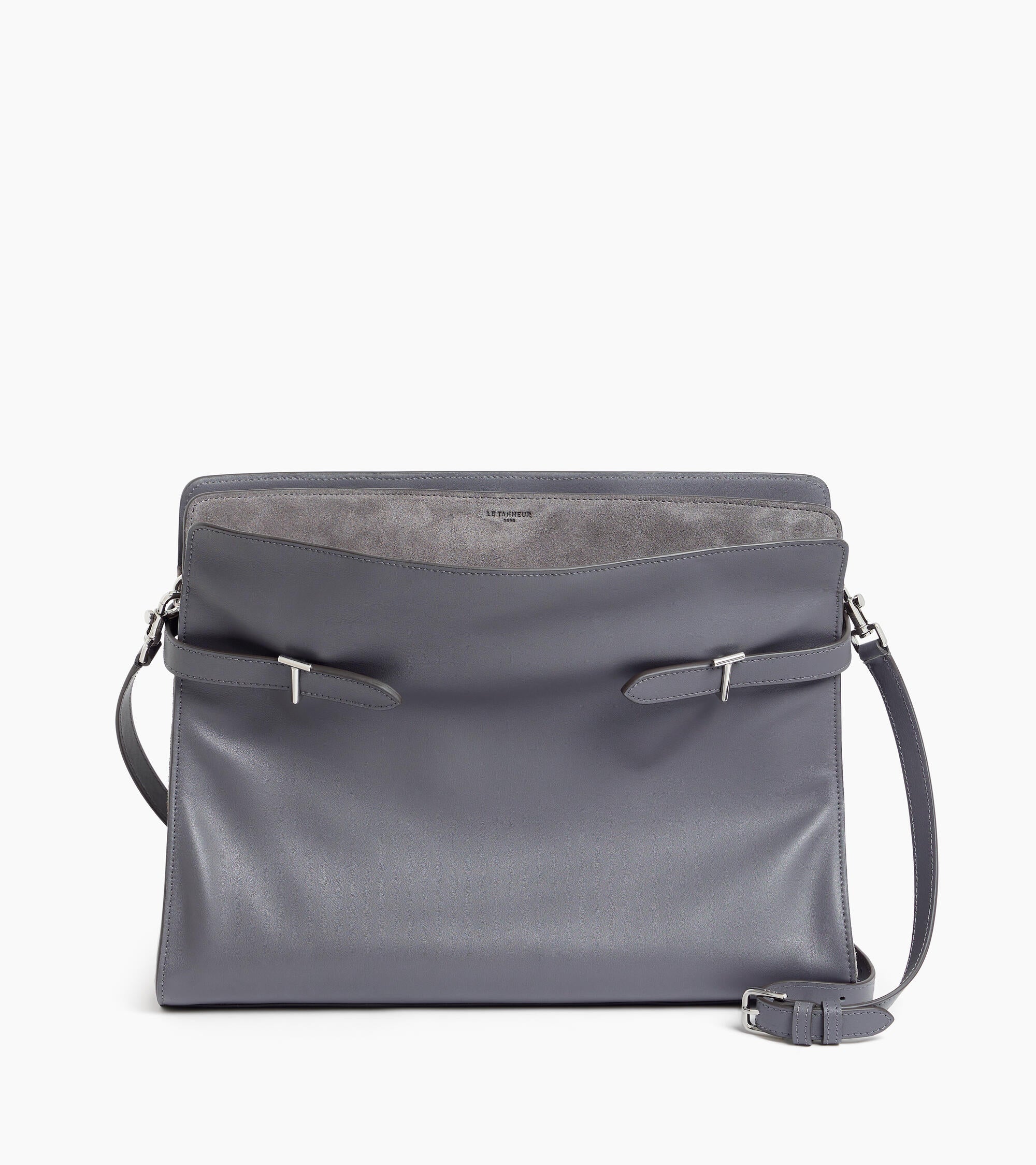 Emie maxi handbag in smooth leather and suede