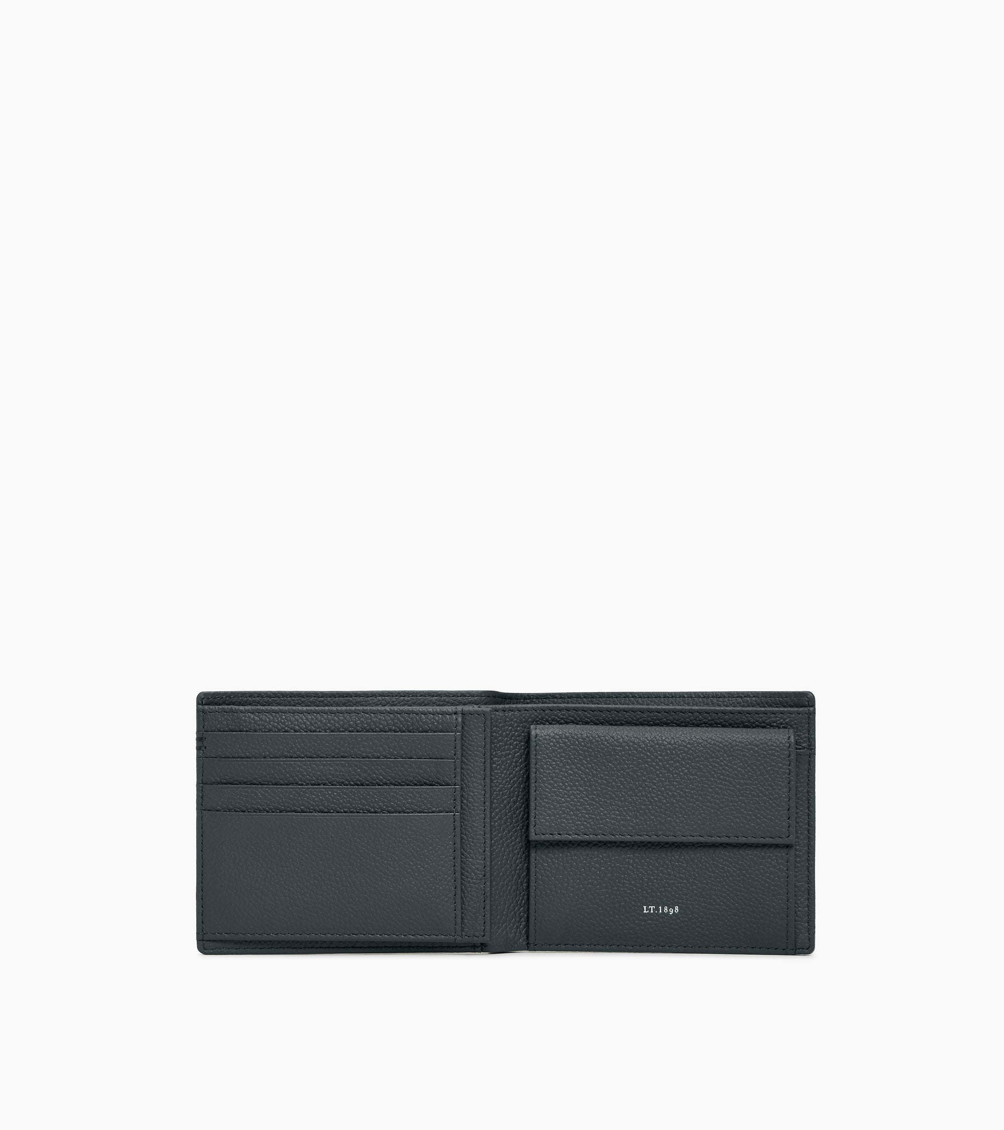 Bifold-Brieftasche mit Klappe Lucien aus genarbtem Leder