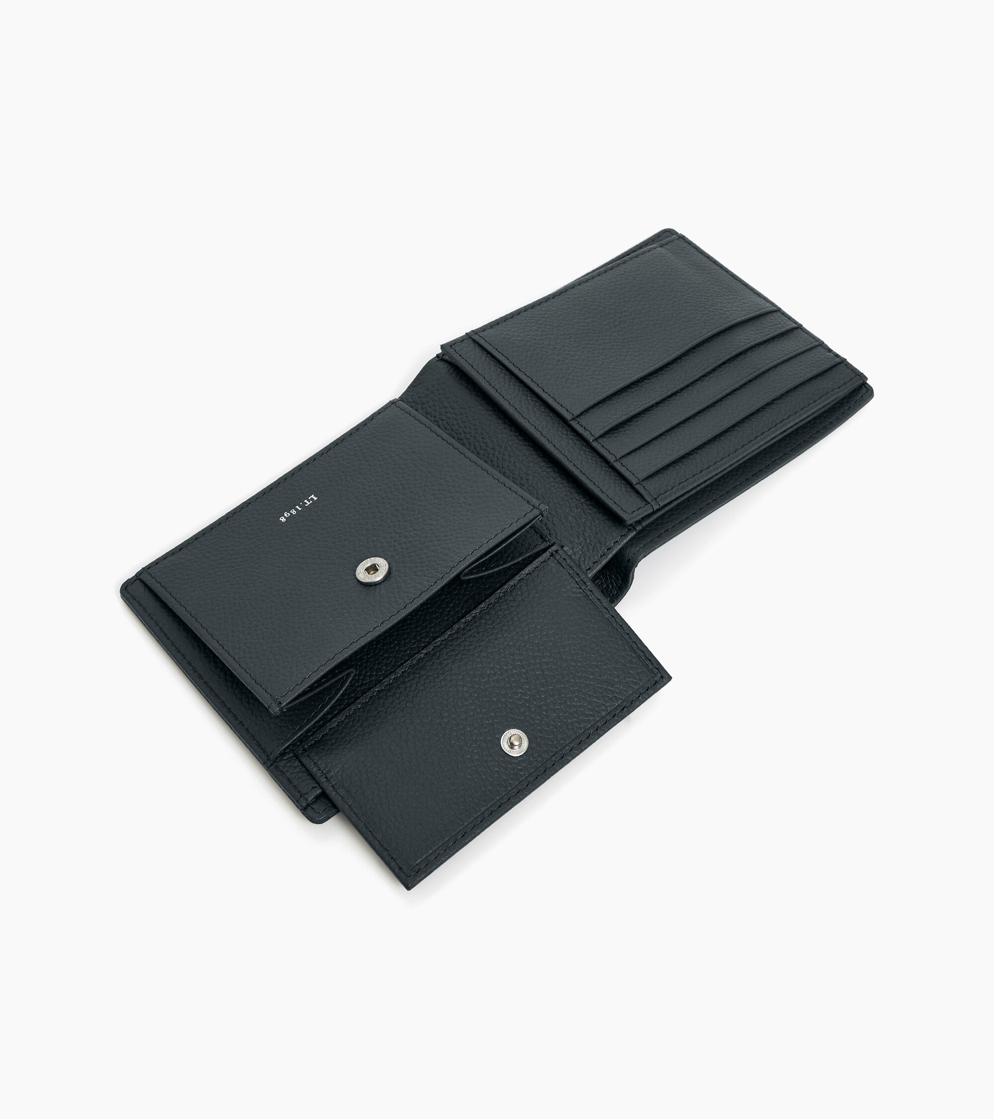 Bifold-Brieftasche mit Klappe Lucien aus genarbtem Leder