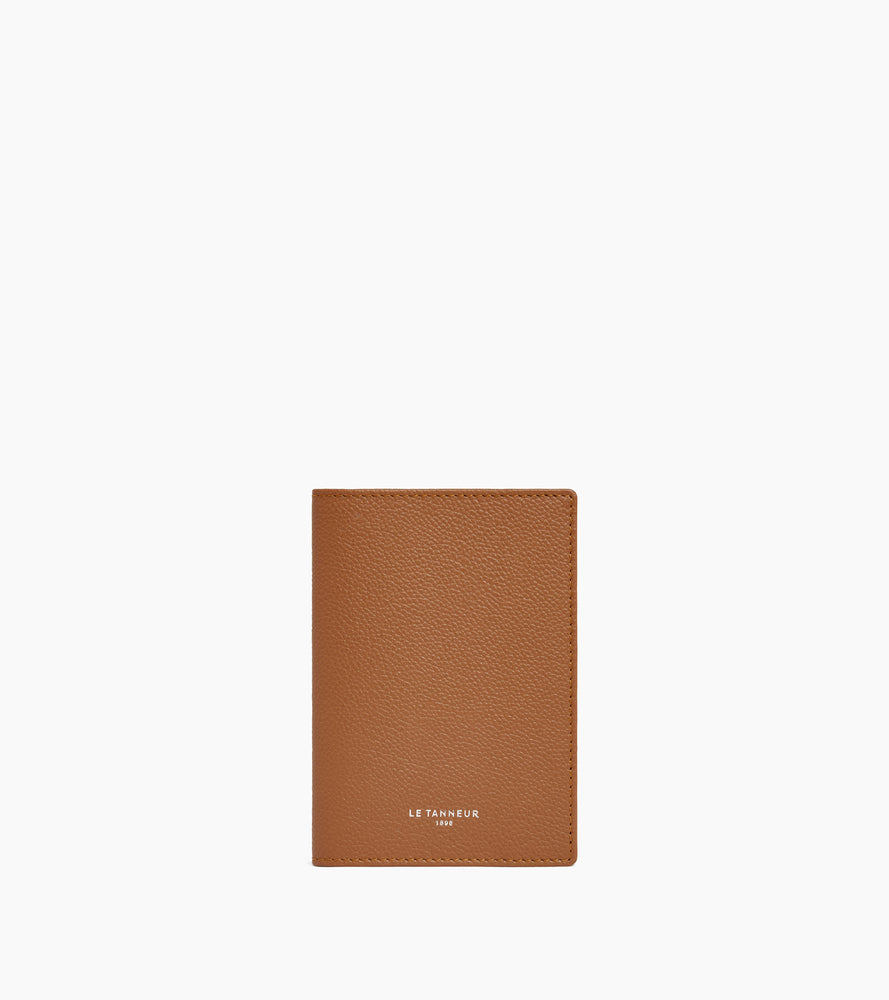 Passport holder in grained leather
