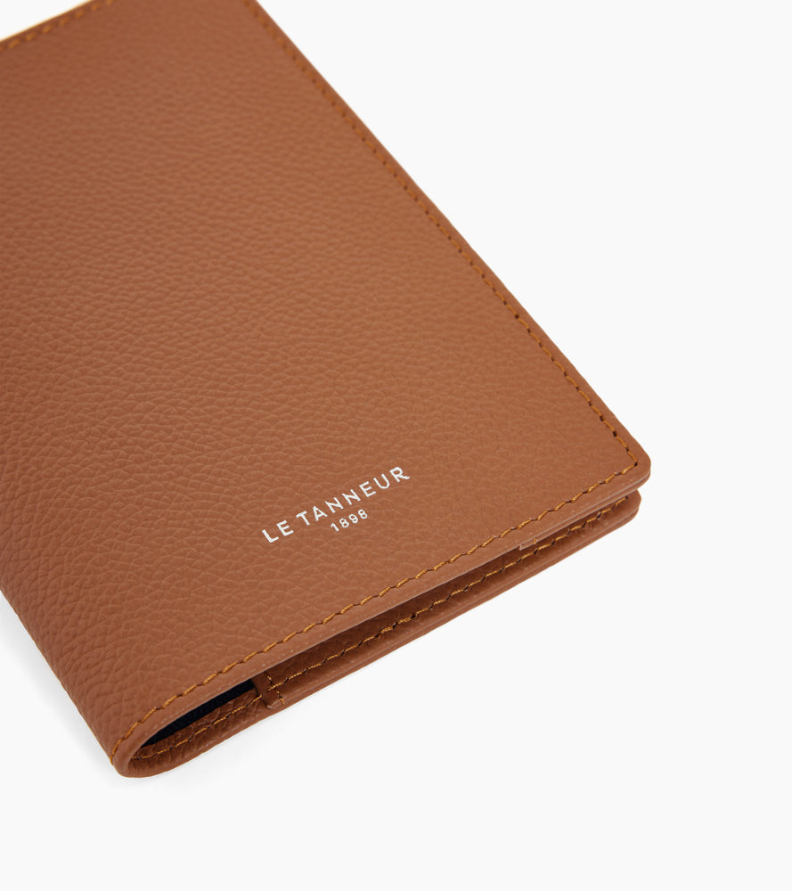 Passport holder in grained leather