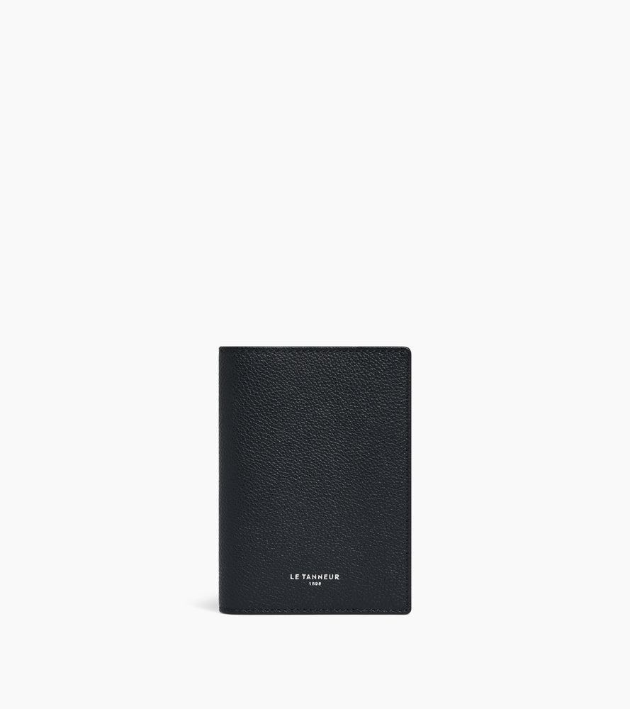 Passport holder in grained leather