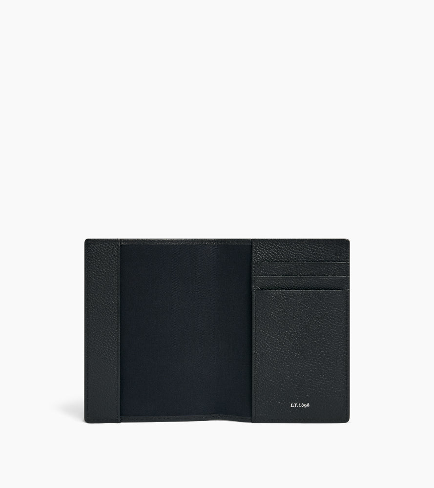 Passport holder in grained leather